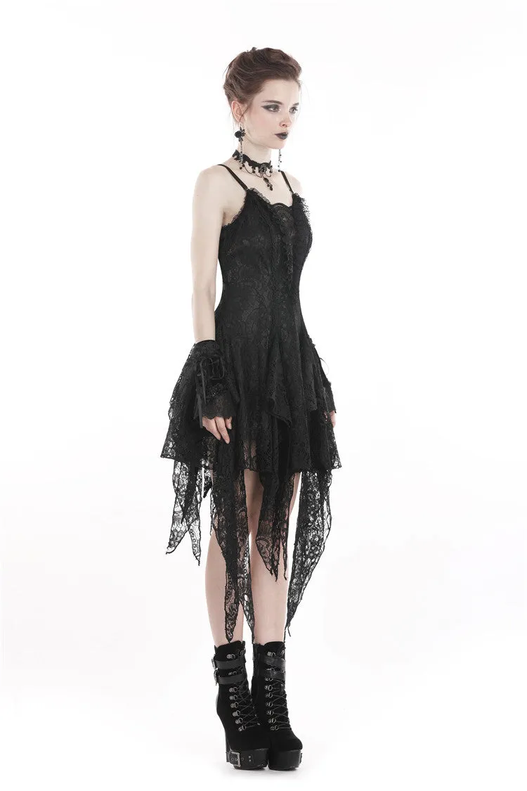 Gothic lolita elegant lace tasseled hem dress DW249