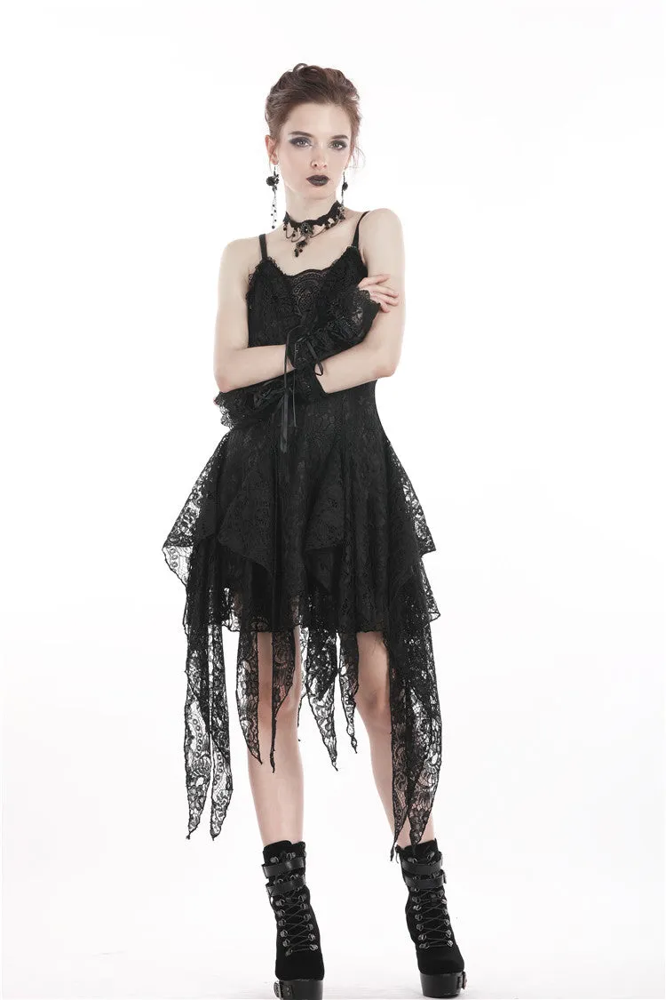 Gothic lolita elegant lace tasseled hem dress DW249