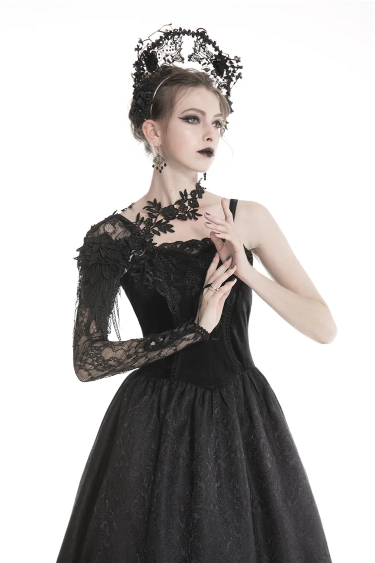 Gothic women half lace sleeves with flowers AGL006