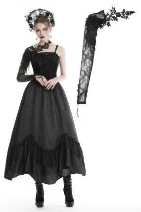 Gothic women half lace sleeves with flowers AGL006