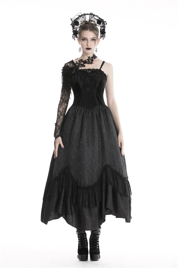 Gothic women half lace sleeves with flowers AGL006