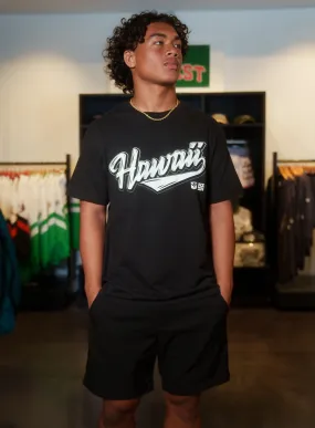 HAWAII SCRIPT BLACK T-SHIRT