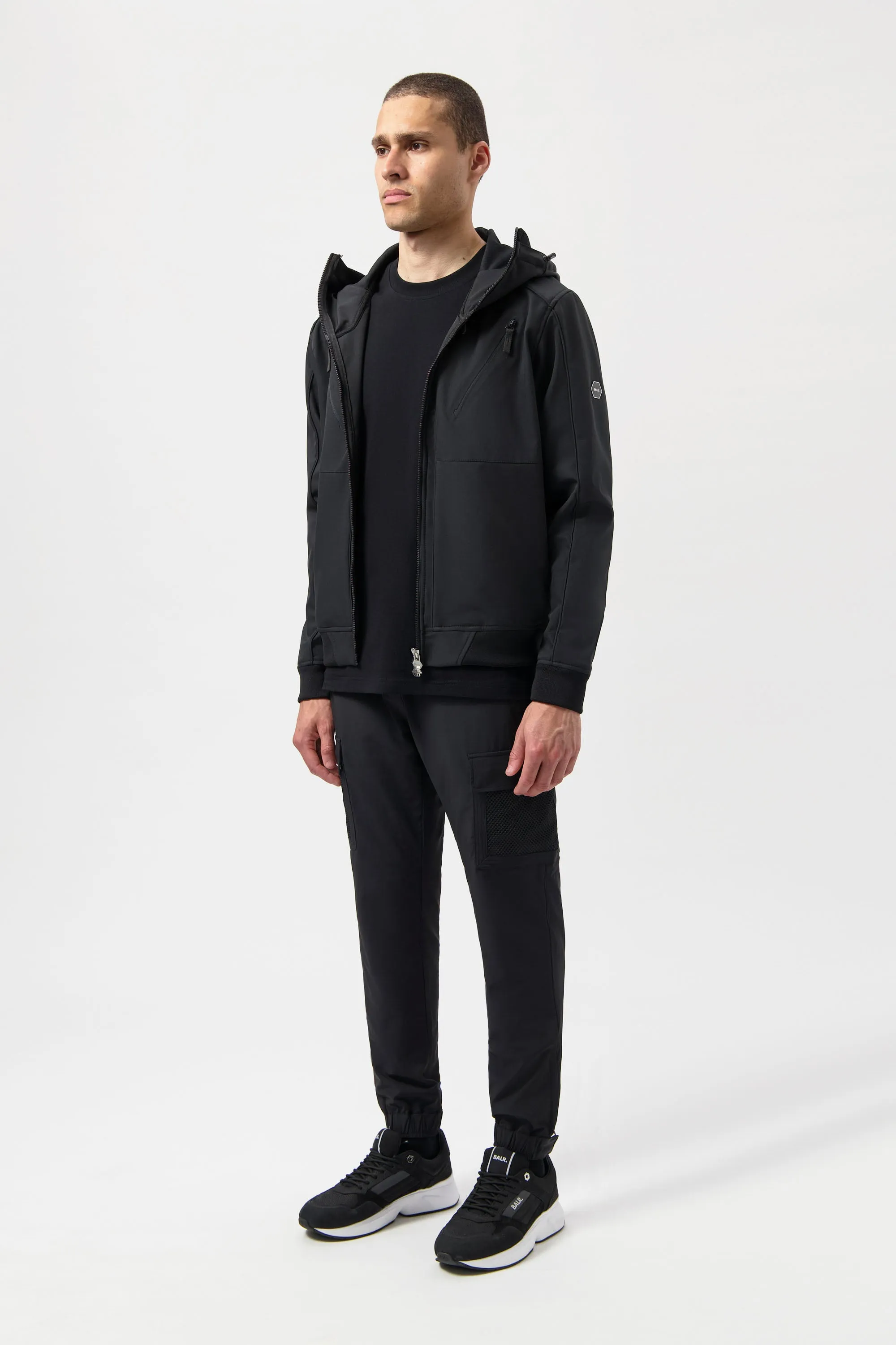 Hexline Regular Fit Soft Shell Jacket Jet Black