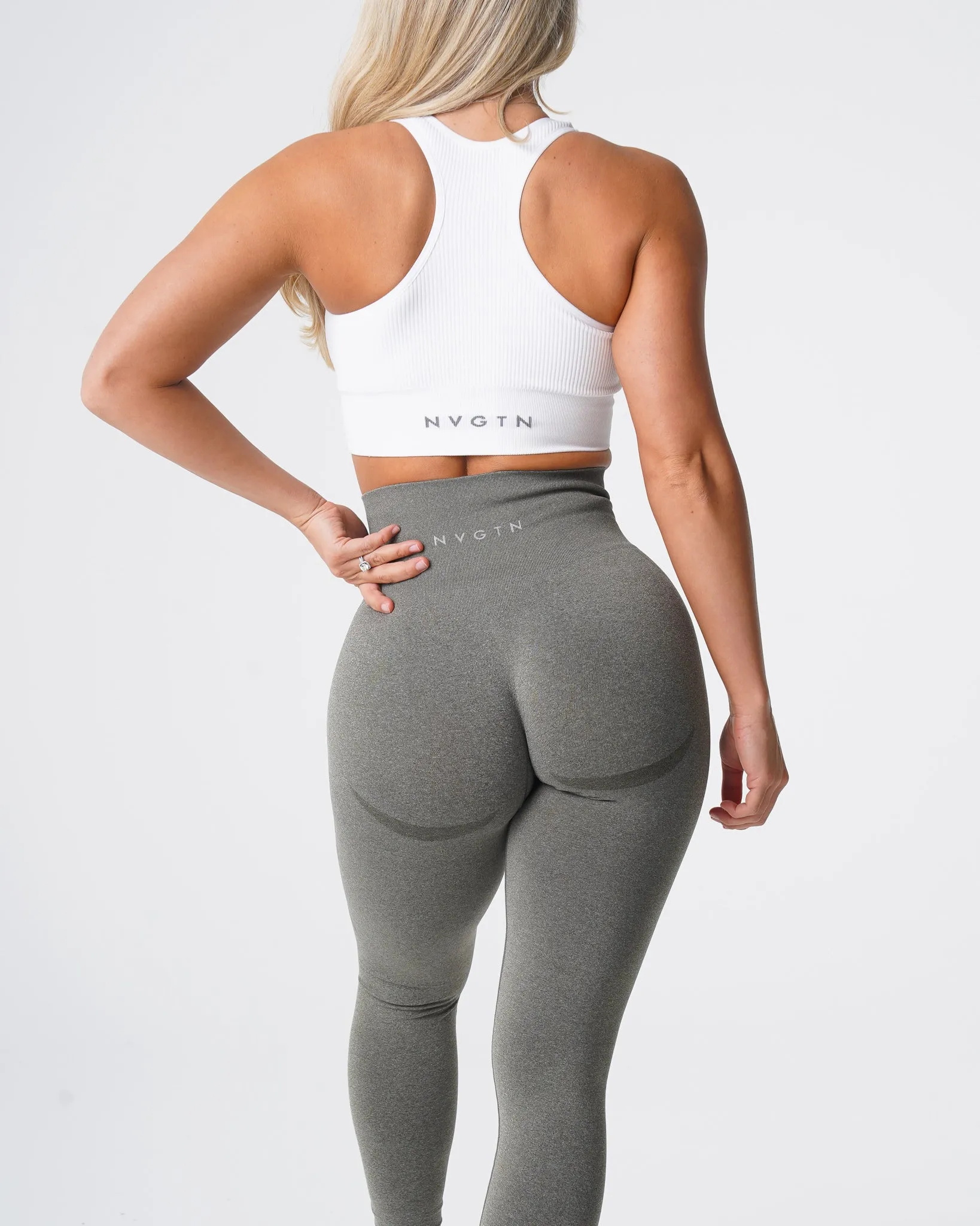 Khaki Green Contour Seamless Leggings