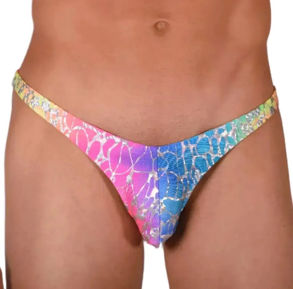 LARGE SMU Sensual Thong Silver Rainbow 33498 MX13