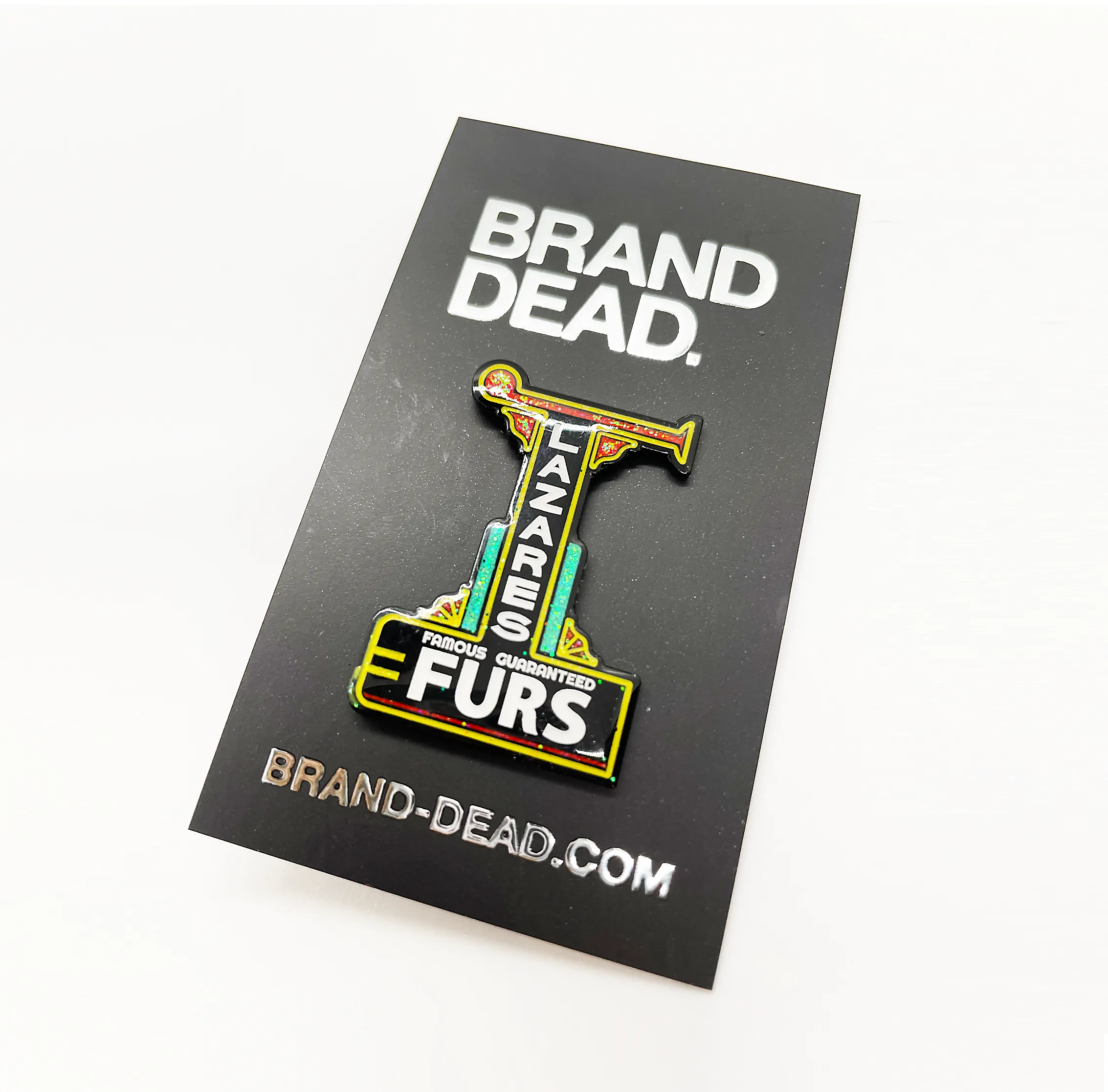 Lazares Furs Sign Enamel Pin or Magnet