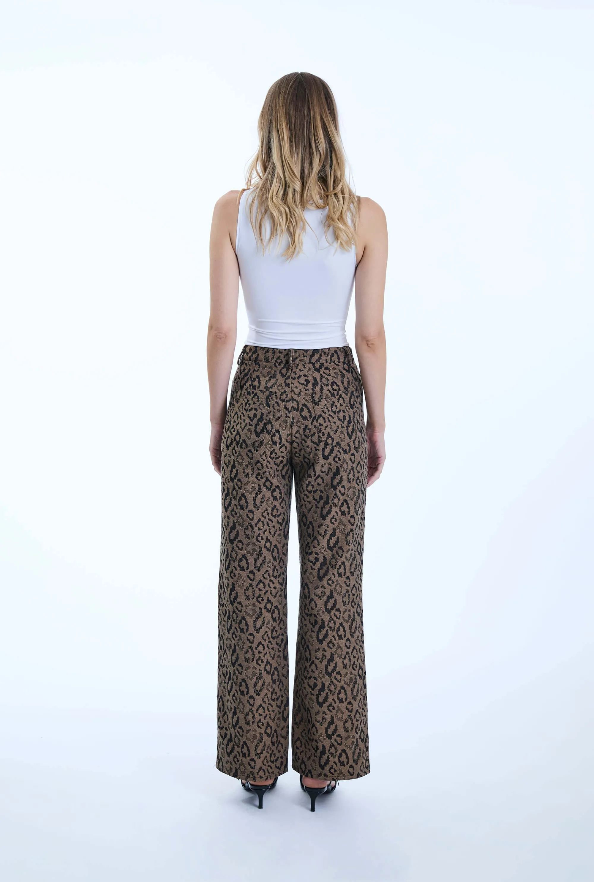 Leopard Print Detail Trousers