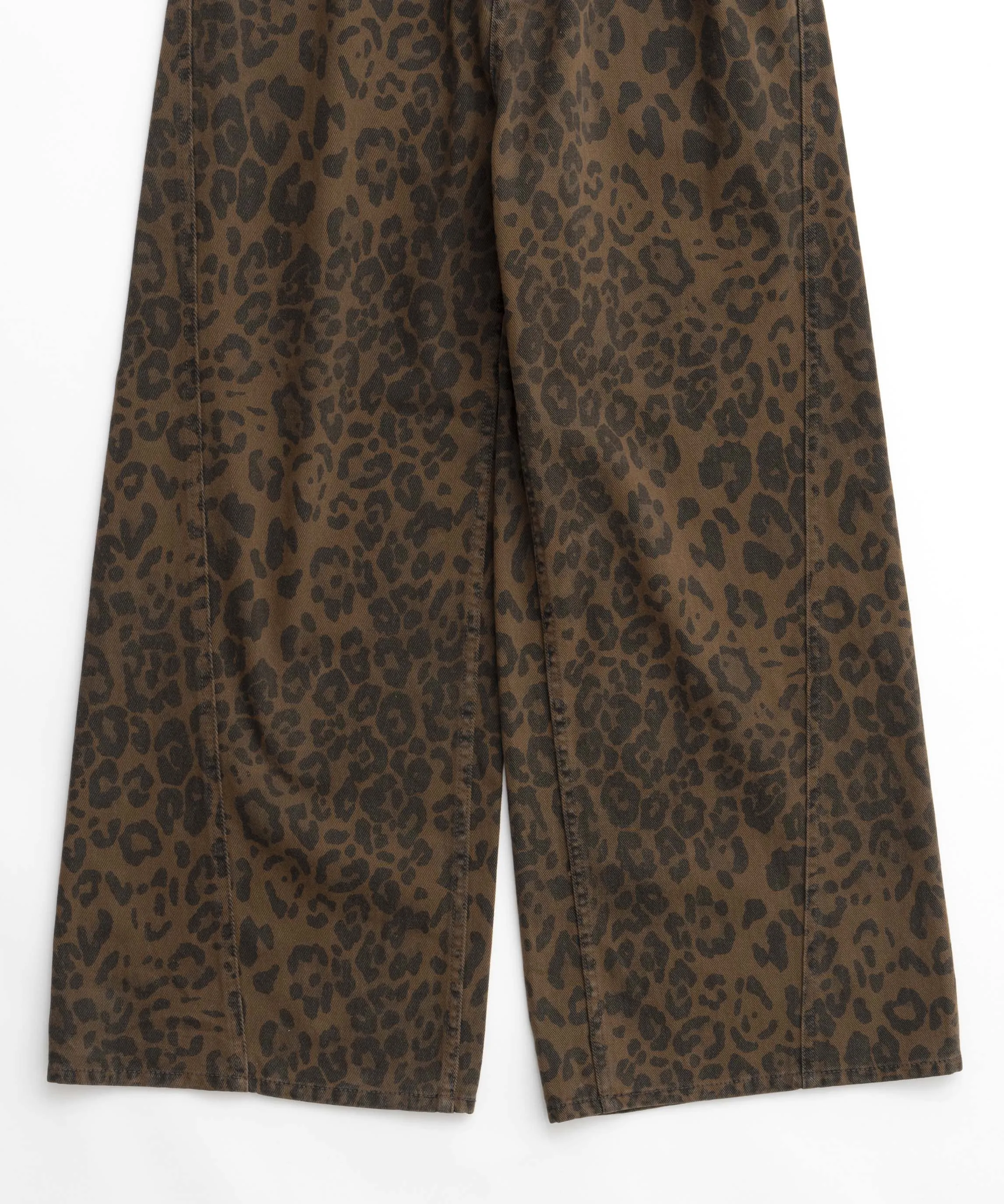 Leopard Wide Straight Pants