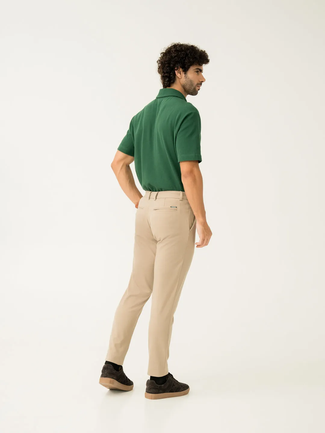 Light Khaki Slim Fit Power Stretch Pants