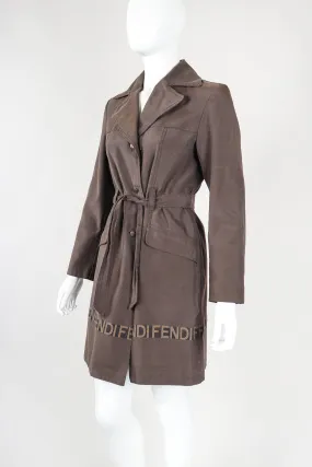 Logo Border Belted Trench