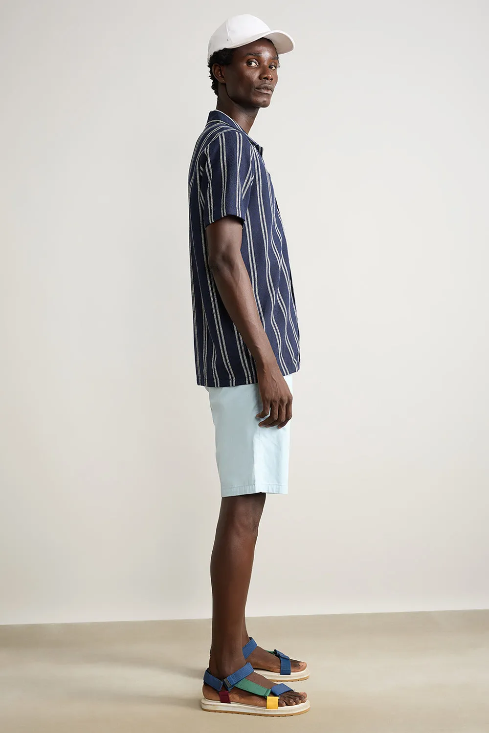 Matty Oversized Men's Shirt - Navy/White Stripe