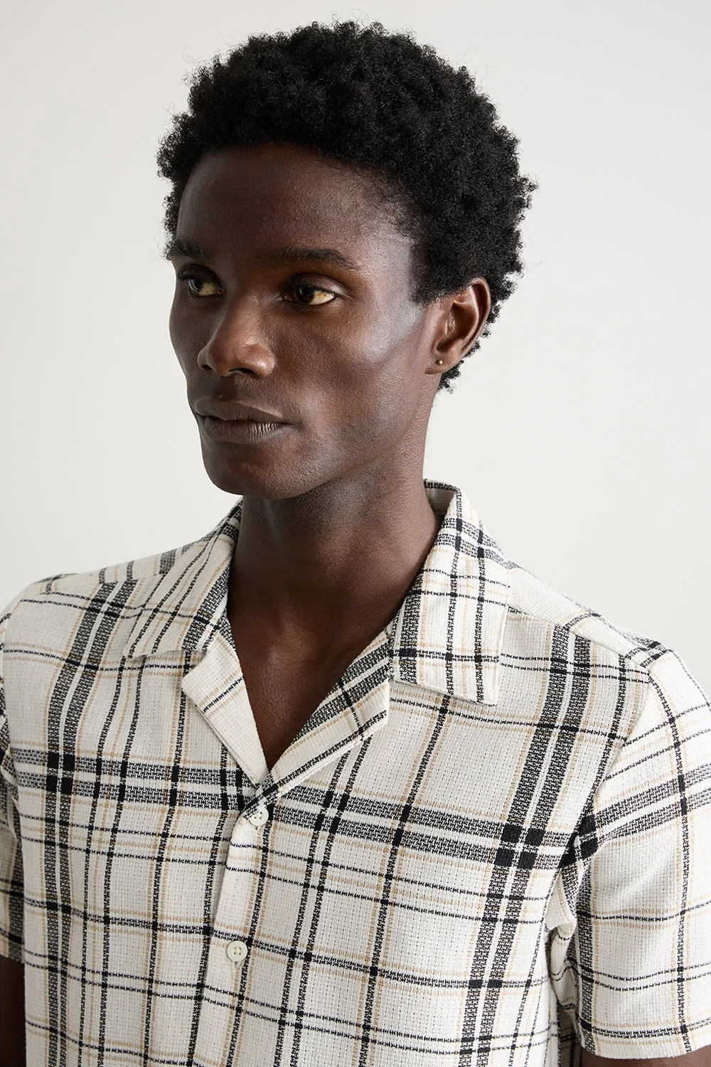 Matty Oversized Men's Shirt - White/Black Checks