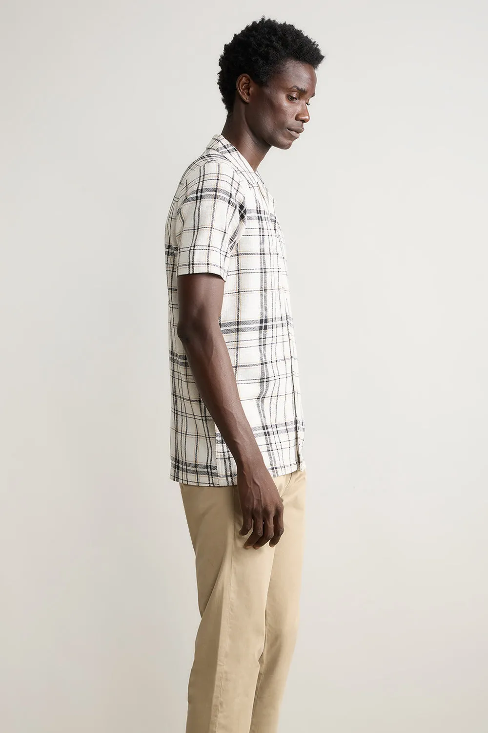 Matty Oversized Men's Shirt - White/Black Checks