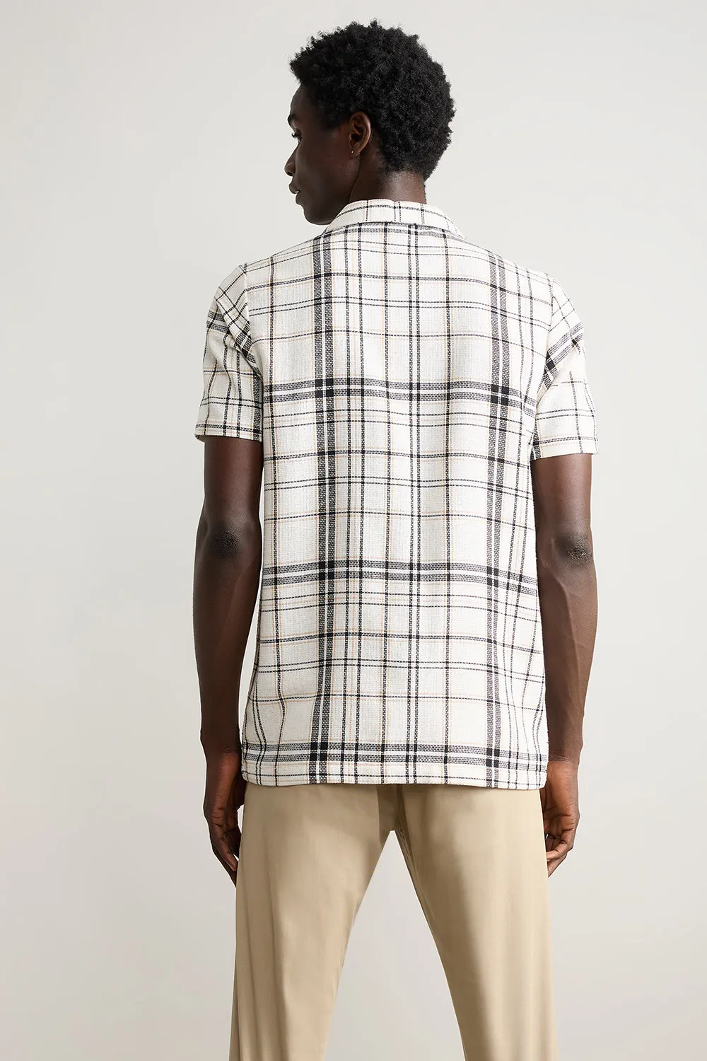 Matty Oversized Men's Shirt - White/Black Checks