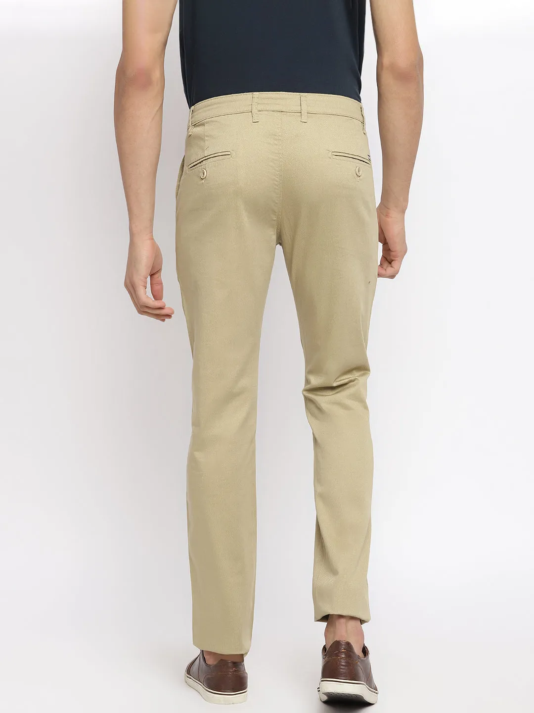 Men's Casual Flat front Khaki  Trousers