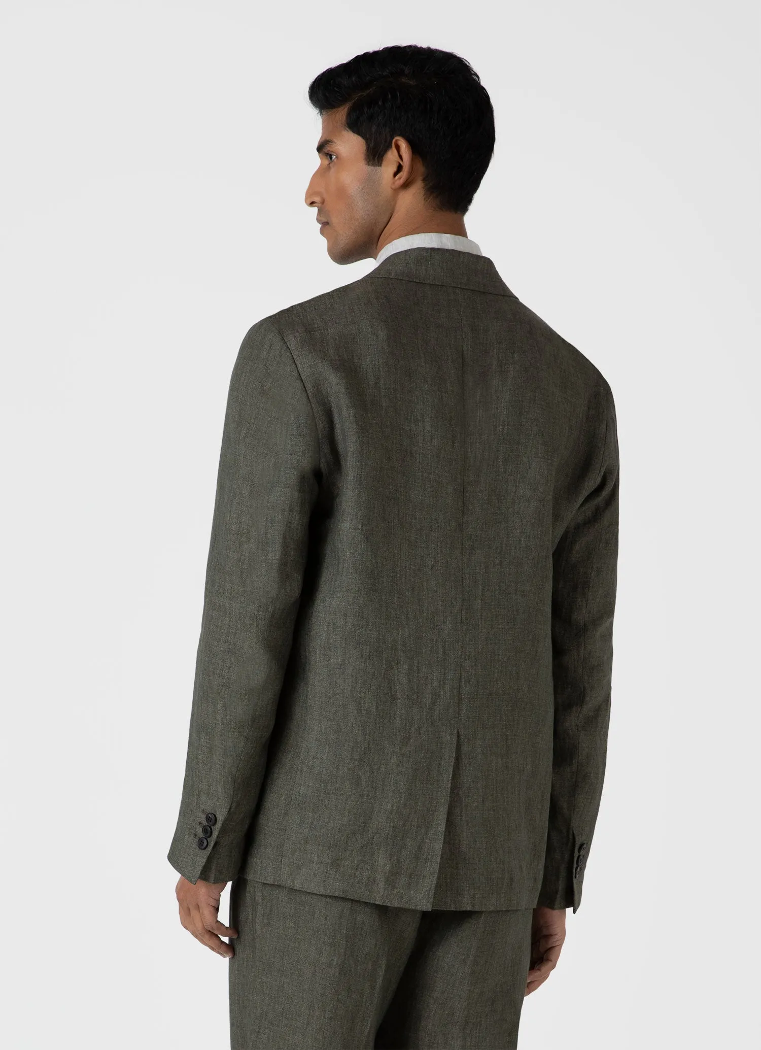 Men's Linen Two-Piece Suit in Light Khaki