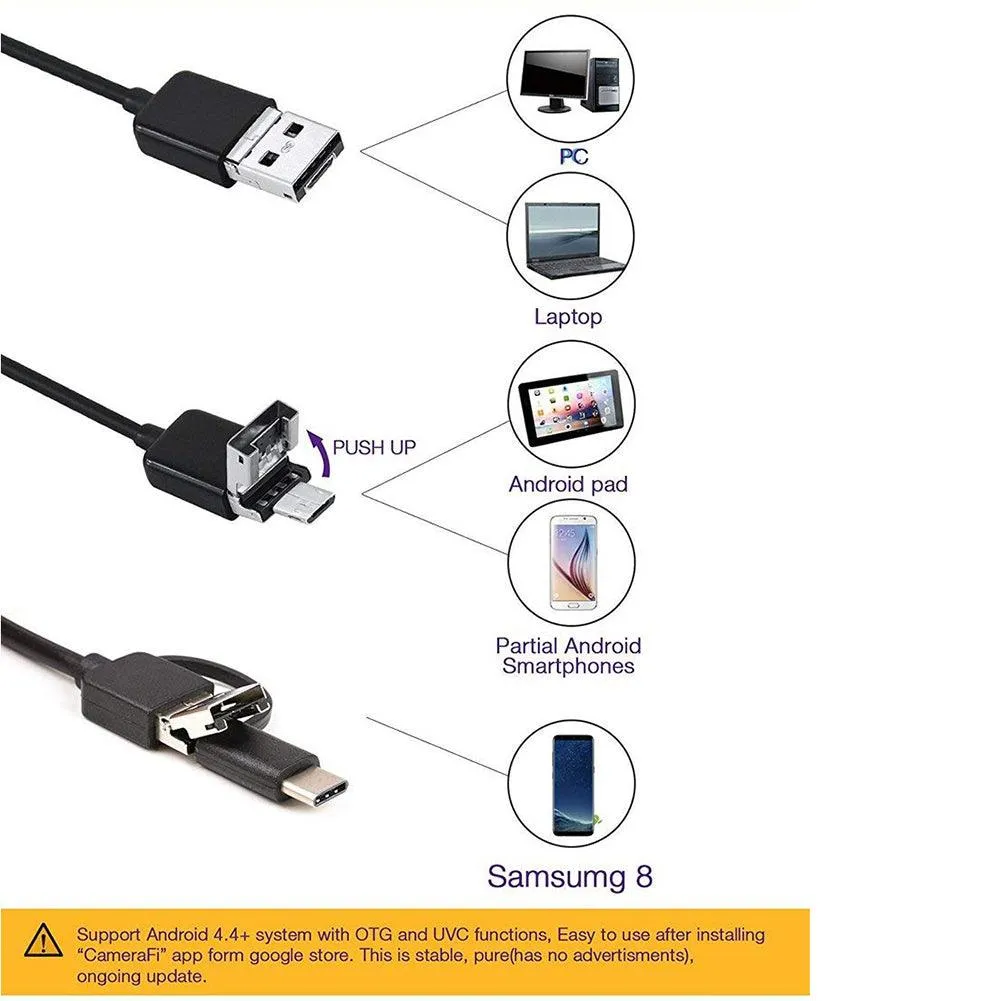 Mini Endoscope Snake Camera Inspection for Android Smartphone And PC