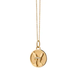 Mini "Pisces" 18K Gold Charm with Diamonds