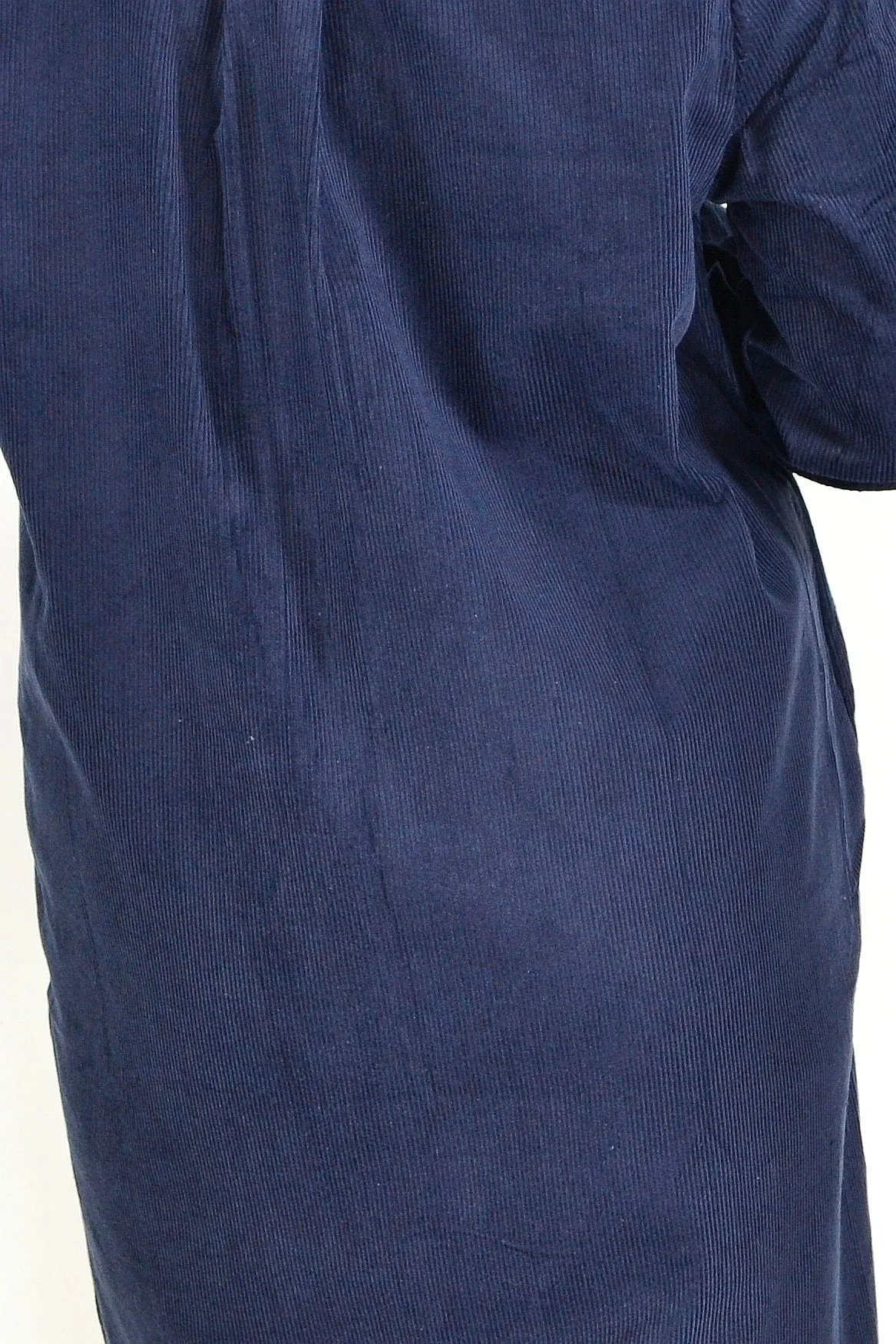 Navy Blue Corduroy Tunic Shirt