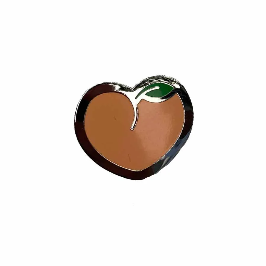 Peach Enamel Pin collaboration with DePaul Vera