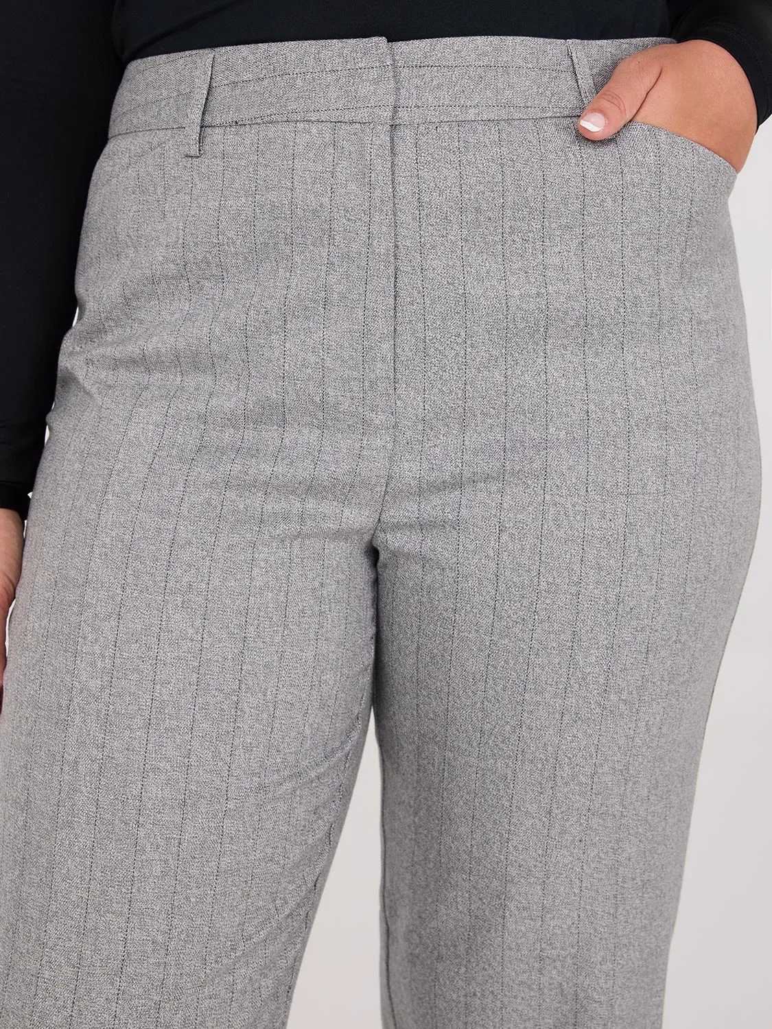 Pinstripe Straight Leg Pants