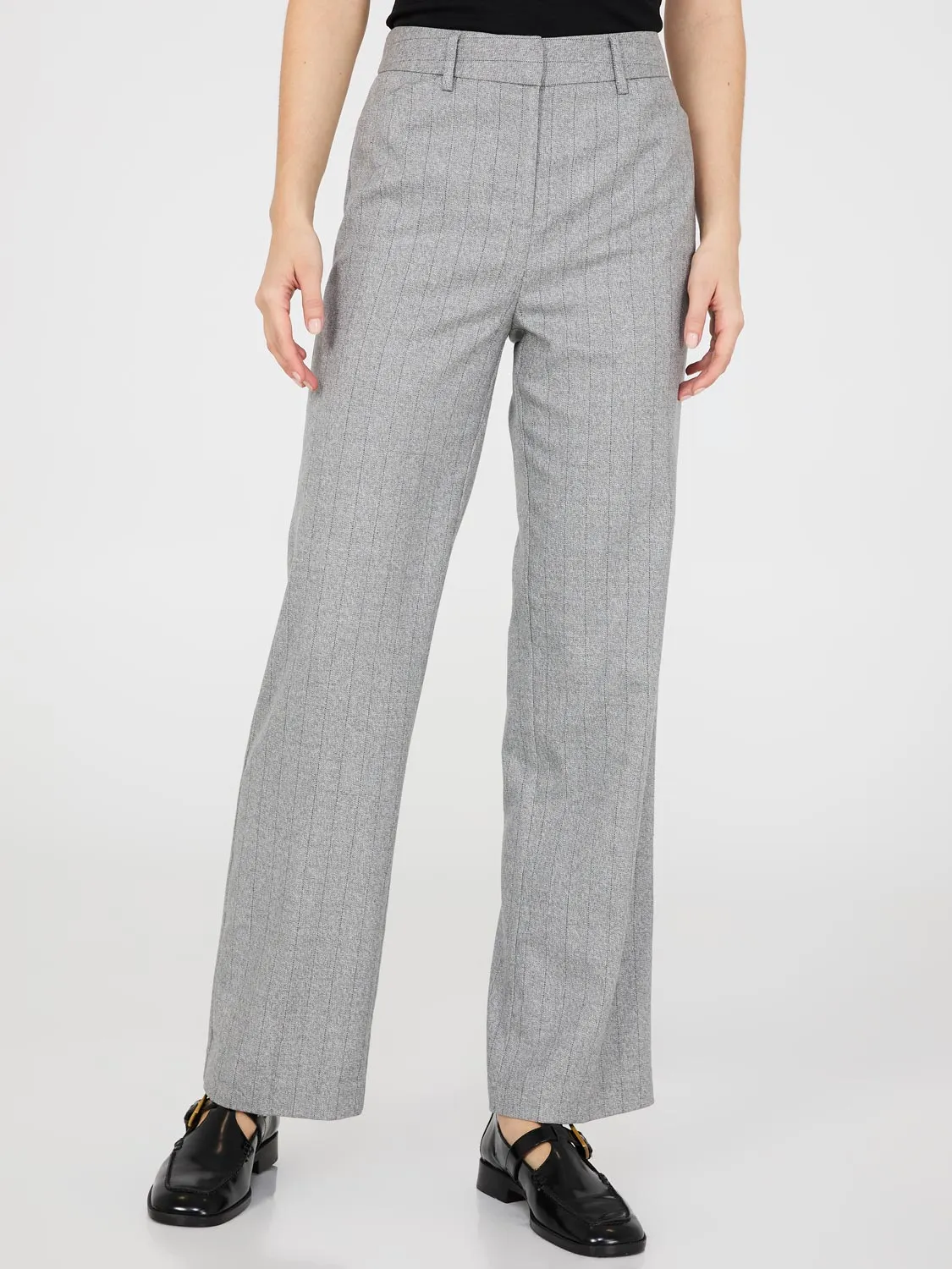 Pinstripe Straight Leg Pants