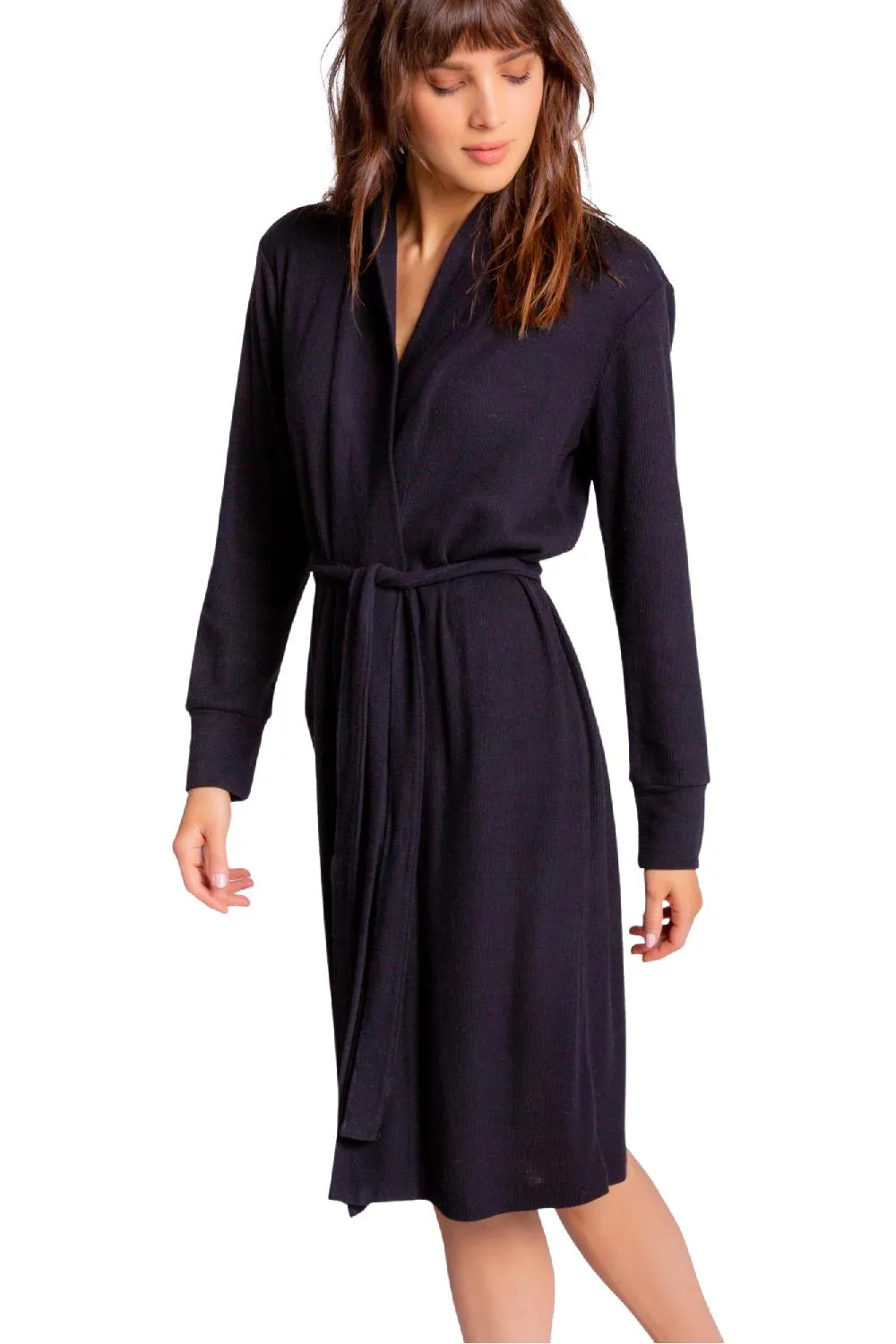 PJ Salvage Textured Essentials Robe RITER-BLACK