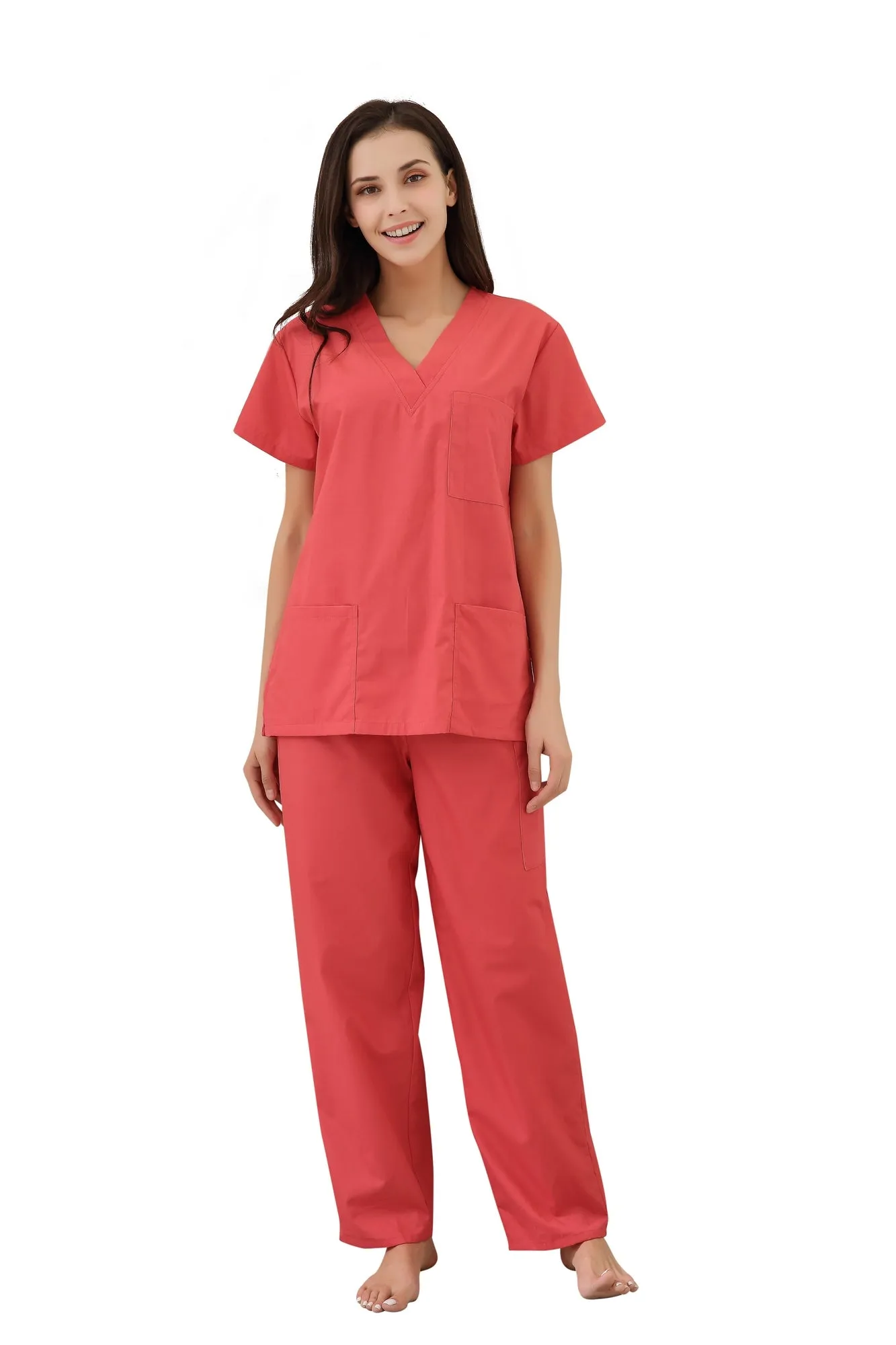 RH Women's Scrub Sets Uniform Medical Hospital Nursing V-Neck CargoPants RHW2847