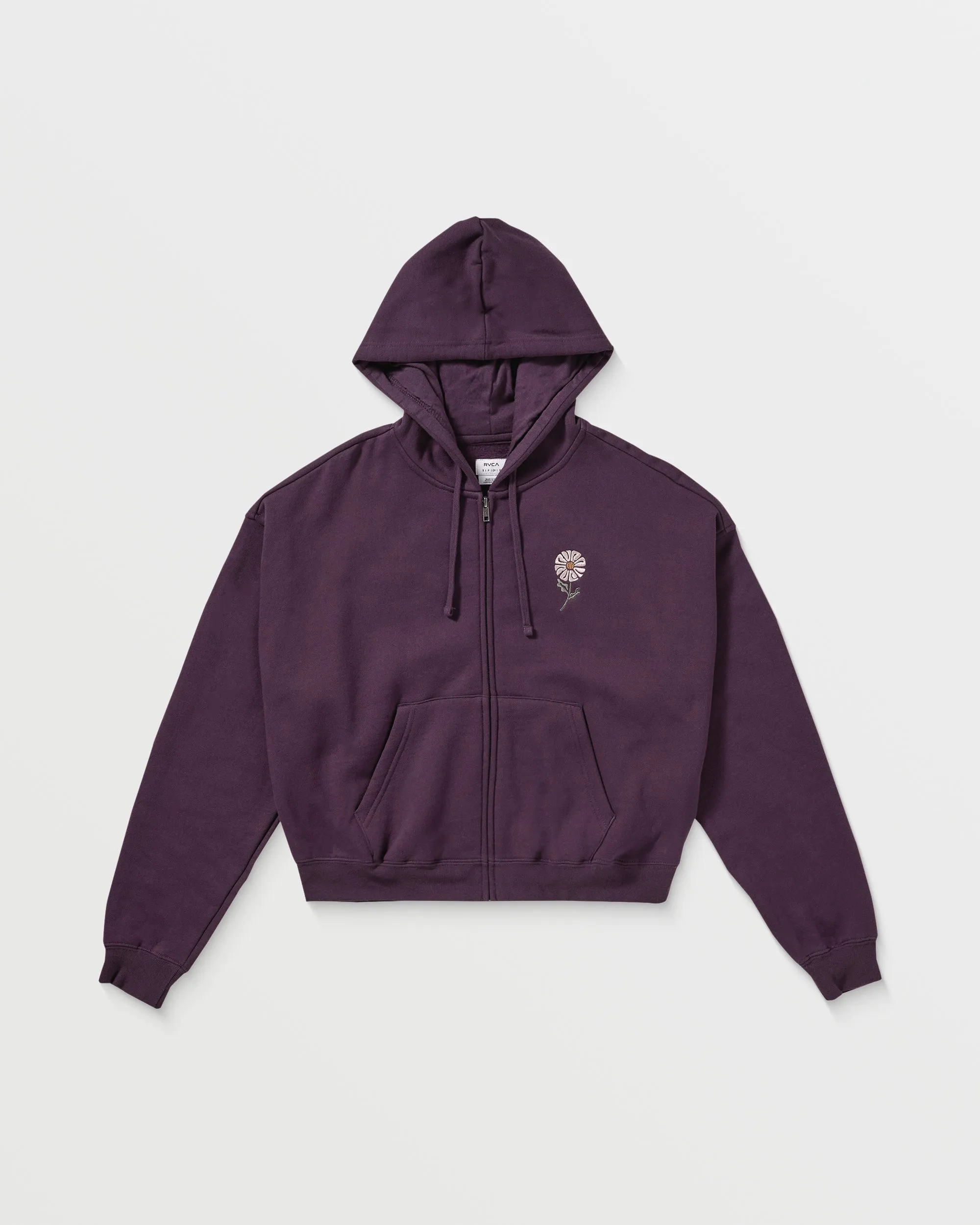 RVCA Flower Court Zip Hoodie - Plum Perfect