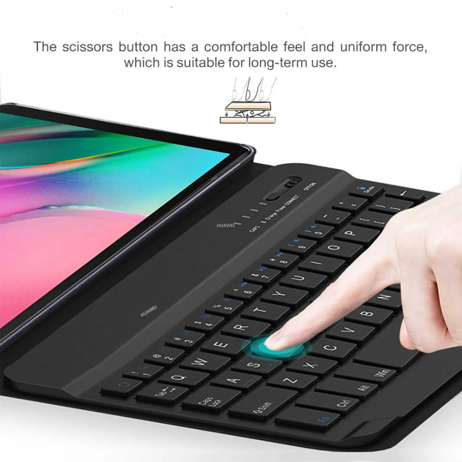 Samsung Galaxy Tab S8  Bluetooth Keyboard Cover Case Leather Black