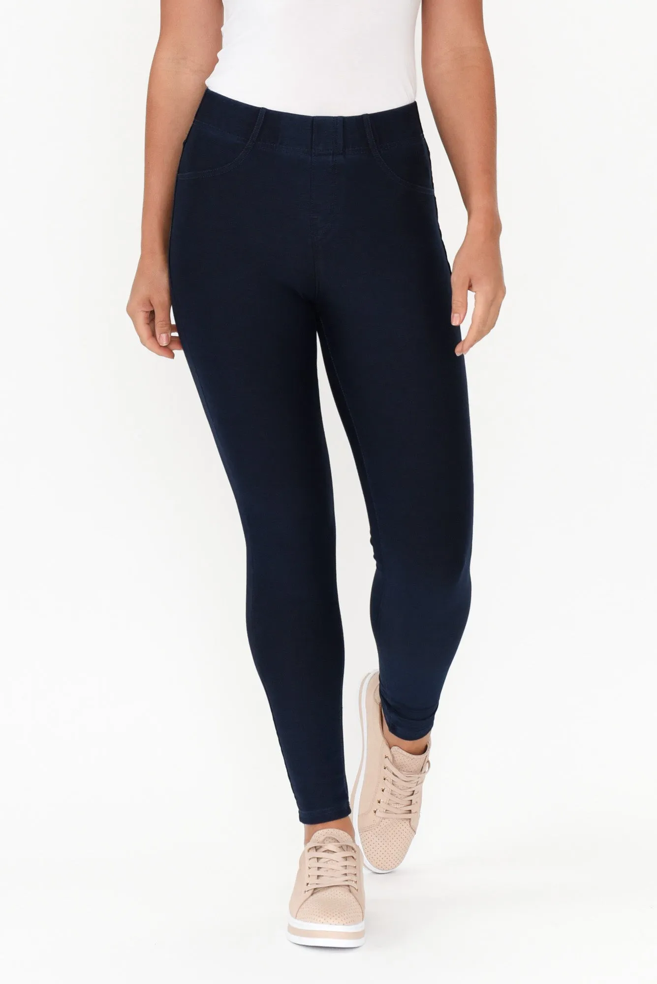 Skylah Blue Denim Stretch Leggings