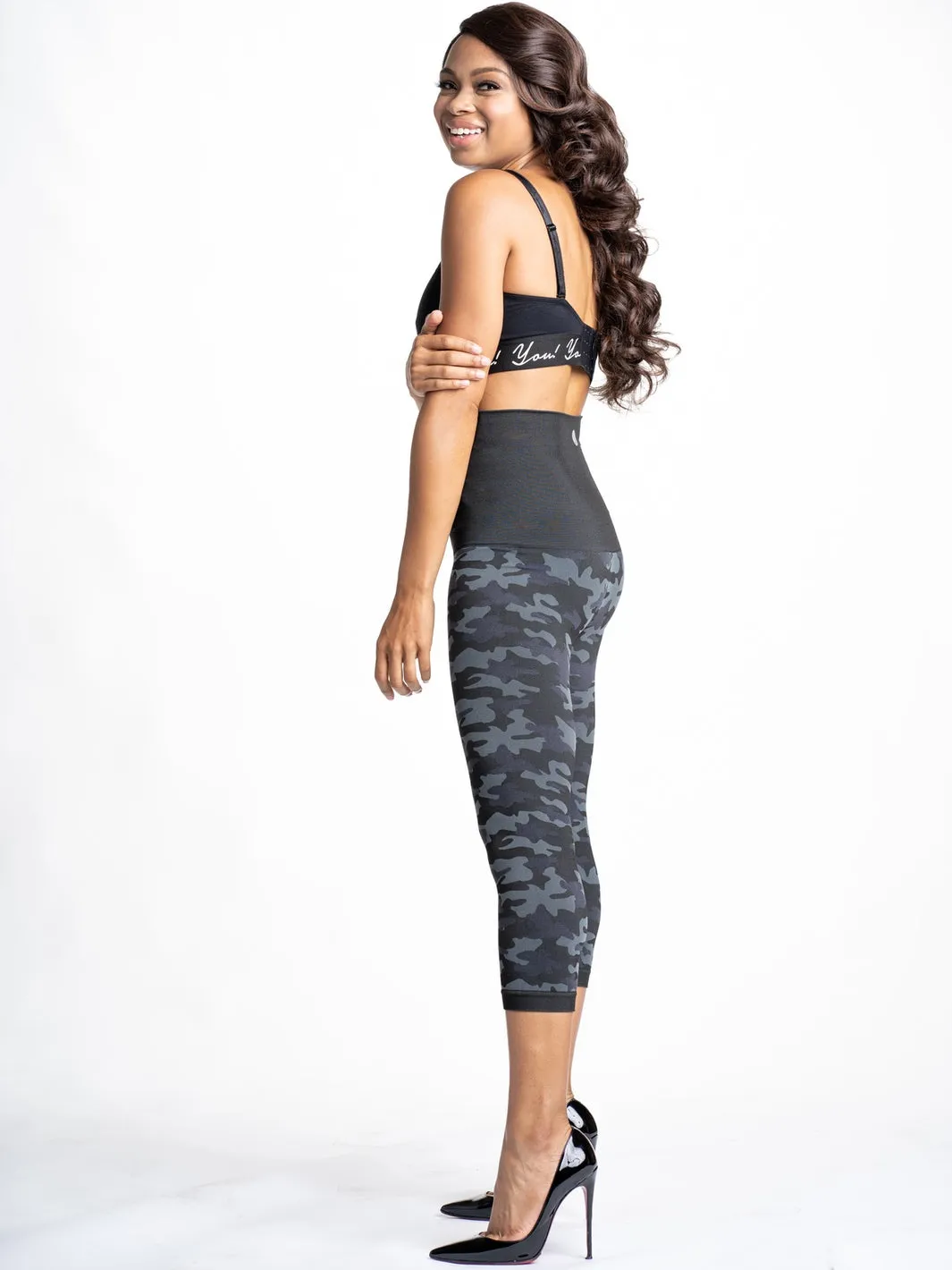 Snapback™ Postpartum Crop Leggings - Black Camo (2 Pack) - FINAL SALE