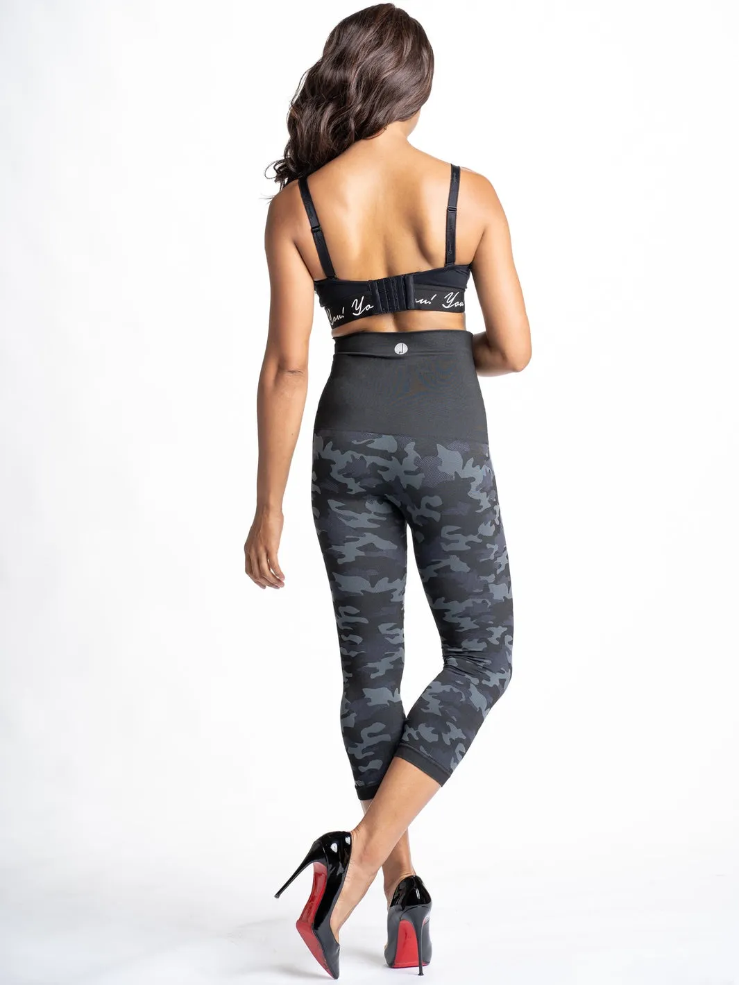 Snapback™ Postpartum Crop Leggings - Black Camo (2 Pack) - FINAL SALE