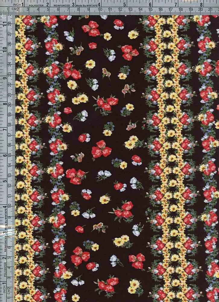 SUPER SOFT POLYESTER SPANDEX DBP / DTY BRUSHED VERTICAL LINEAR FLORAL [NFF211022-009]