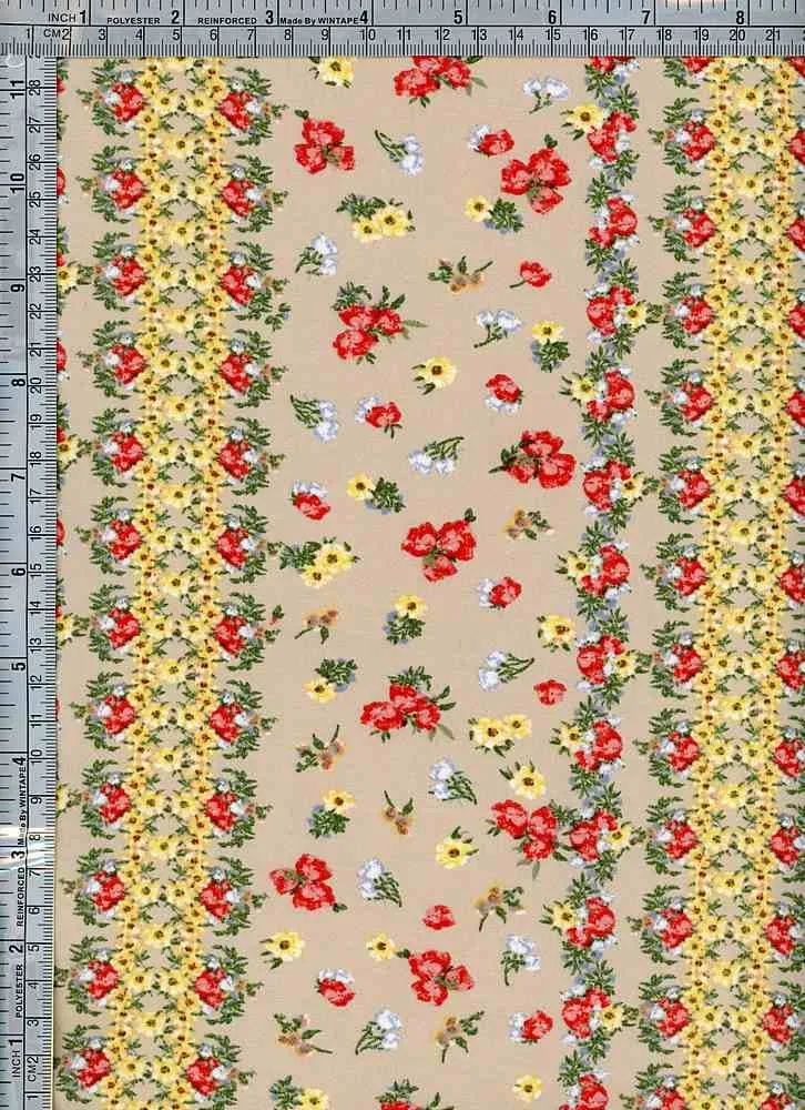 SUPER SOFT POLYESTER SPANDEX DBP / DTY BRUSHED VERTICAL LINEAR FLORAL [NFF211022-009]