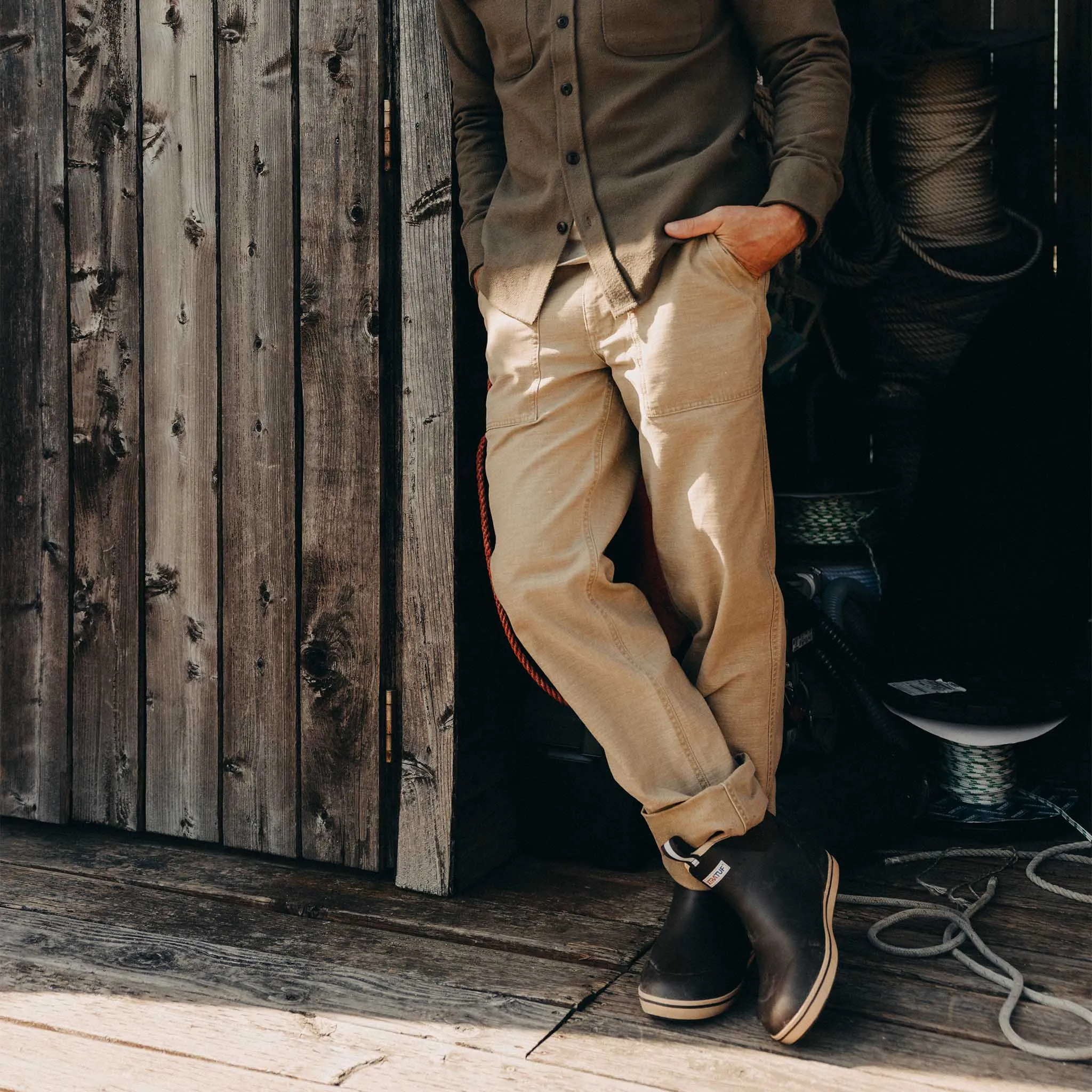 The Surplus Pant in Khaki Reverse Sateen