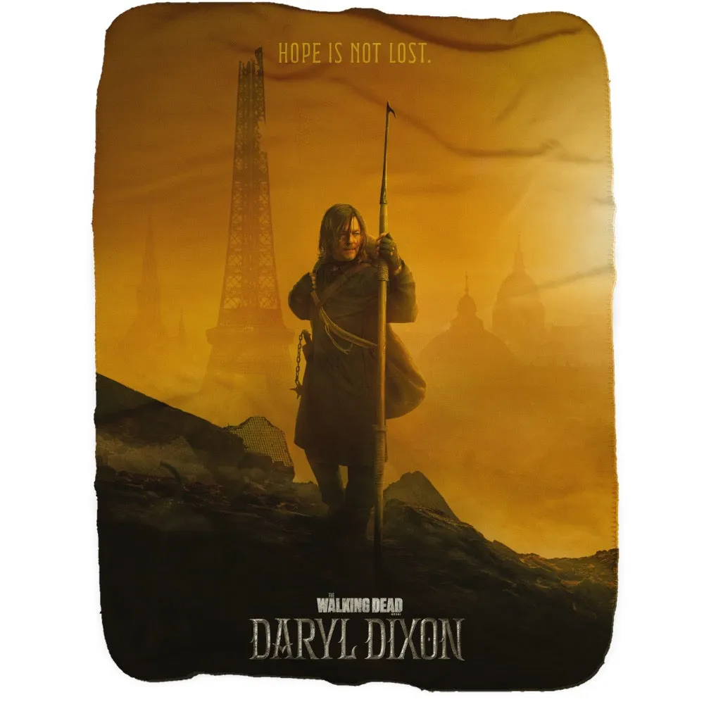 The Walking Dead Daryl Dixon Key Art Sherpa Blanket