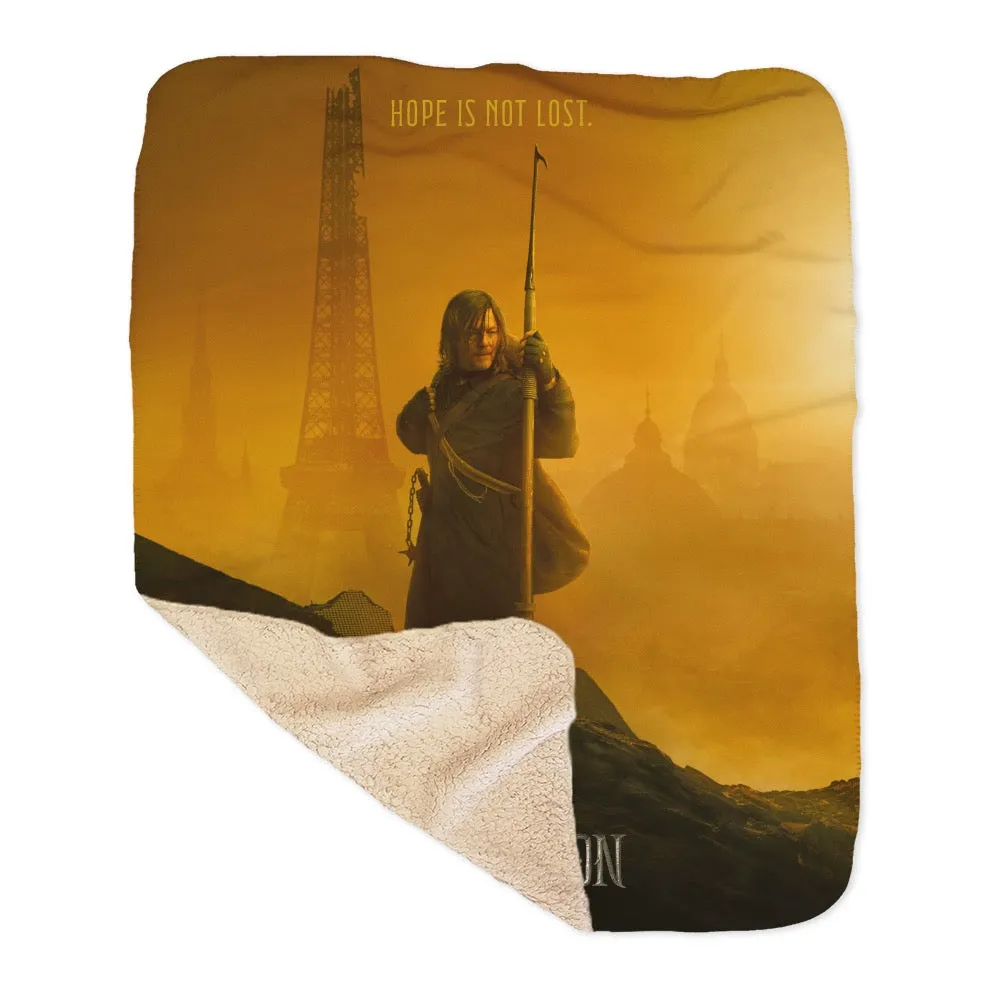 The Walking Dead Daryl Dixon Key Art Sherpa Blanket