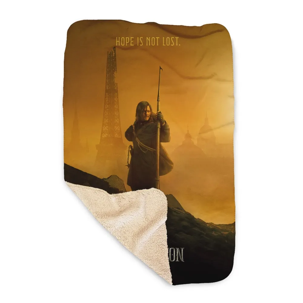 The Walking Dead Daryl Dixon Key Art Sherpa Blanket