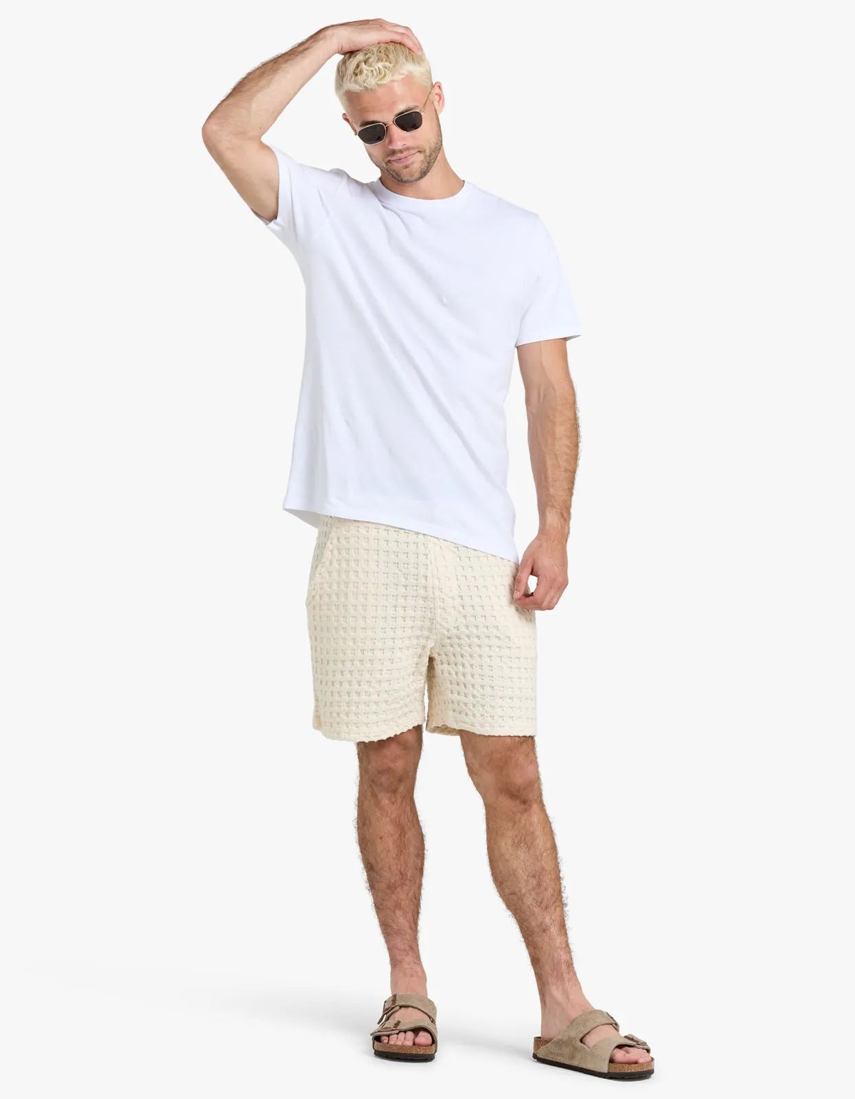 Waffle Shorts - Ecru Porto