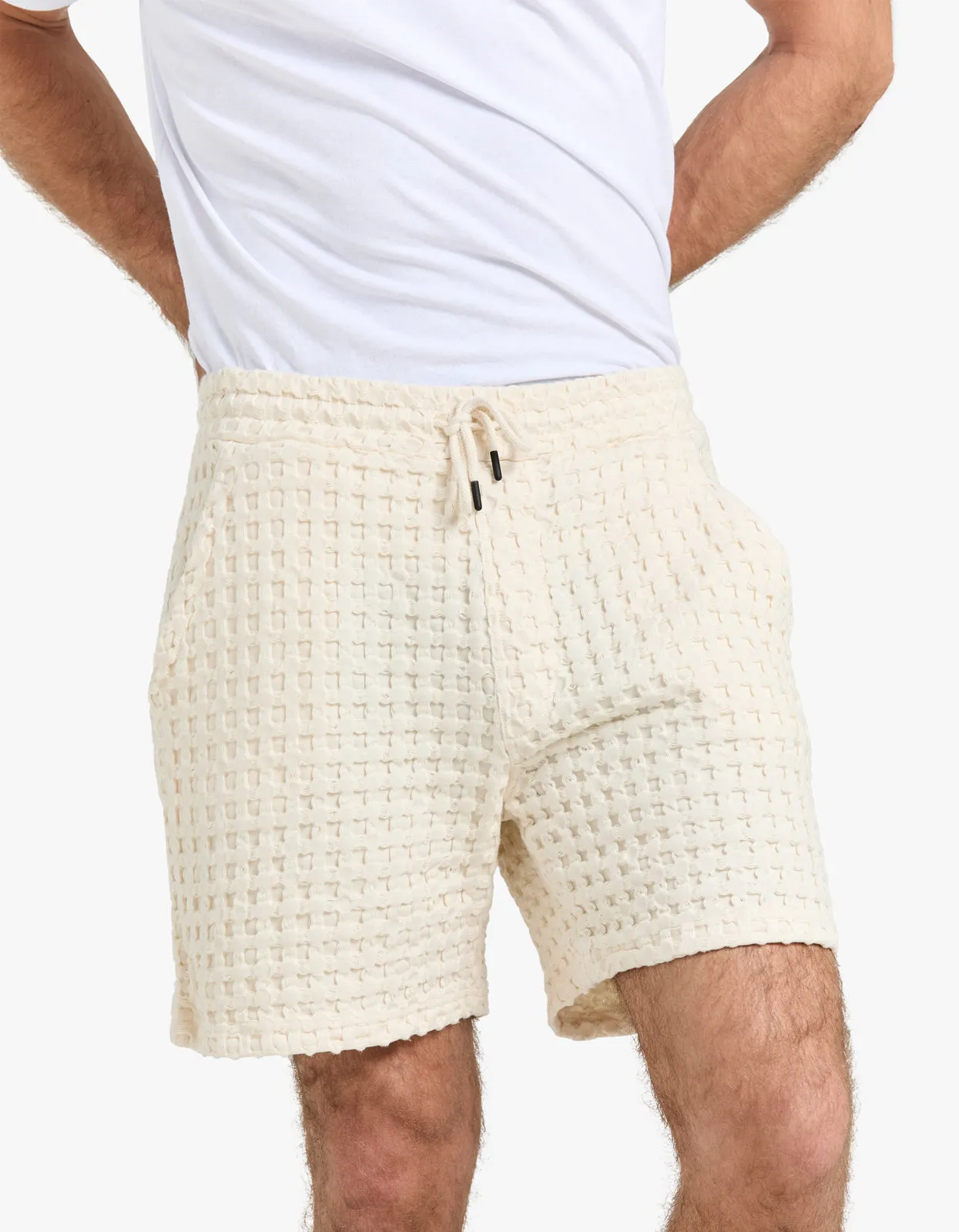 Waffle Shorts - Ecru Porto