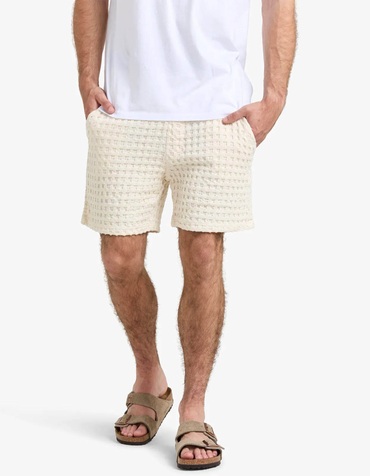 Waffle Shorts - Ecru Porto