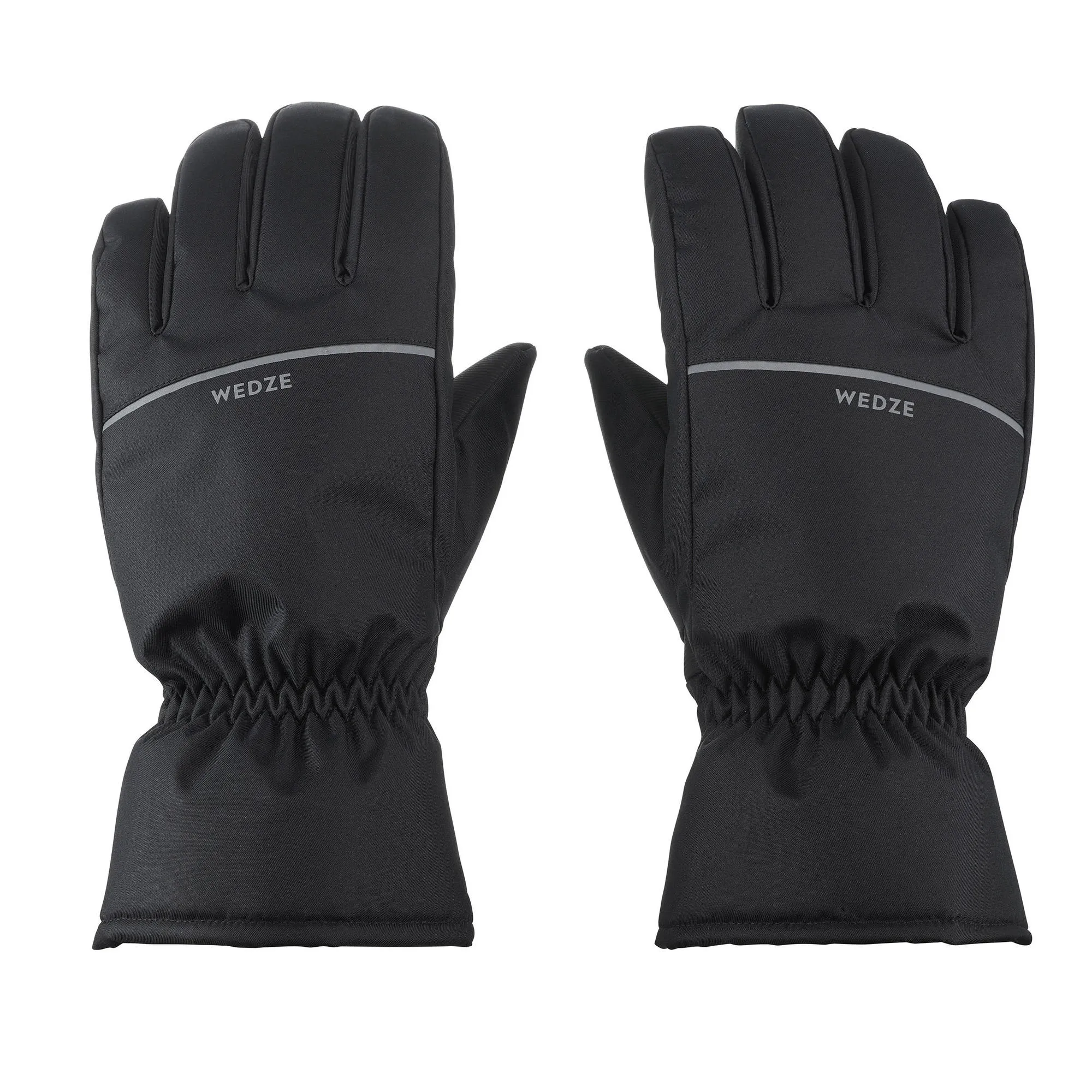 Wedze ADULT SKI GLOVES 100 - BLACK