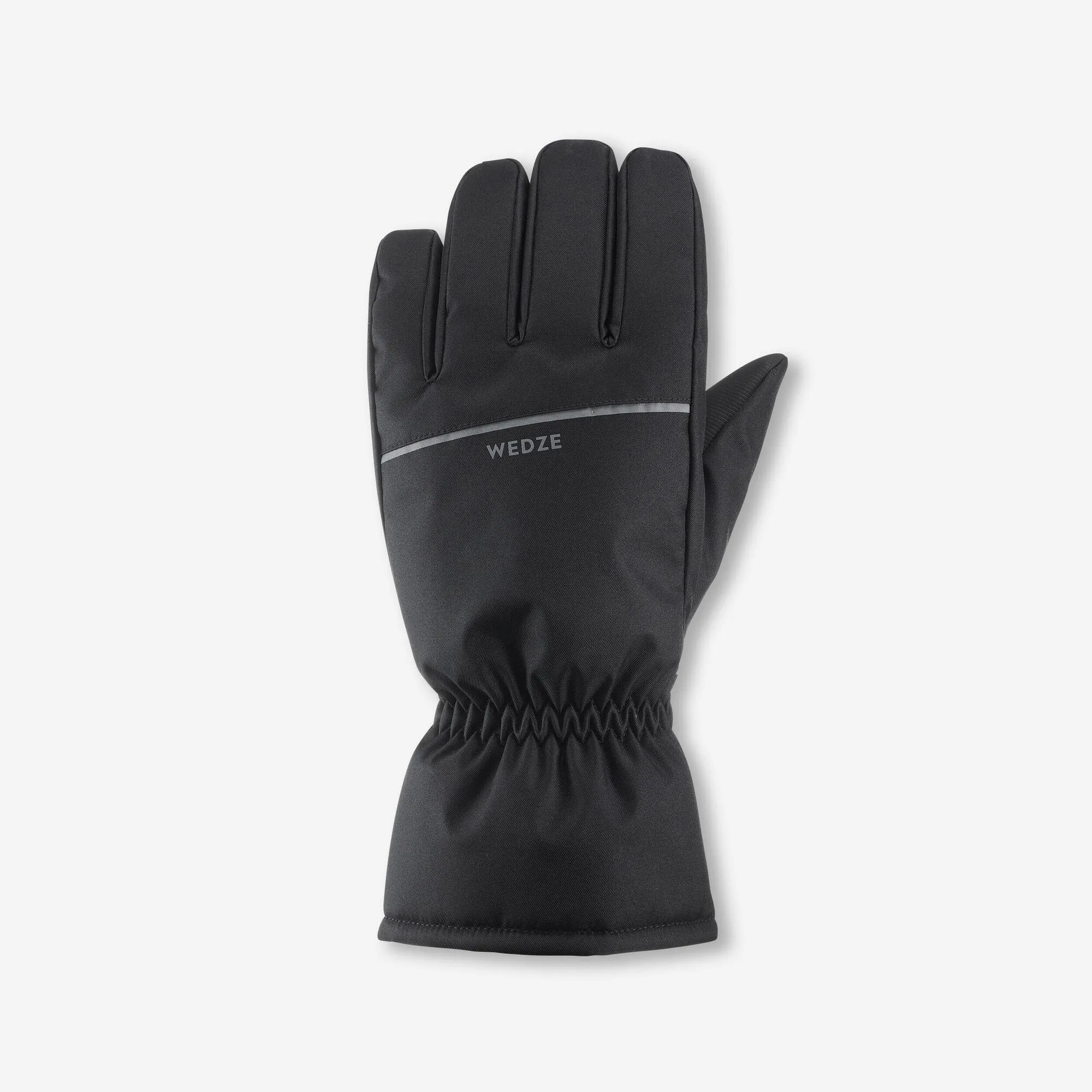 Wedze ADULT SKI GLOVES 100 - BLACK