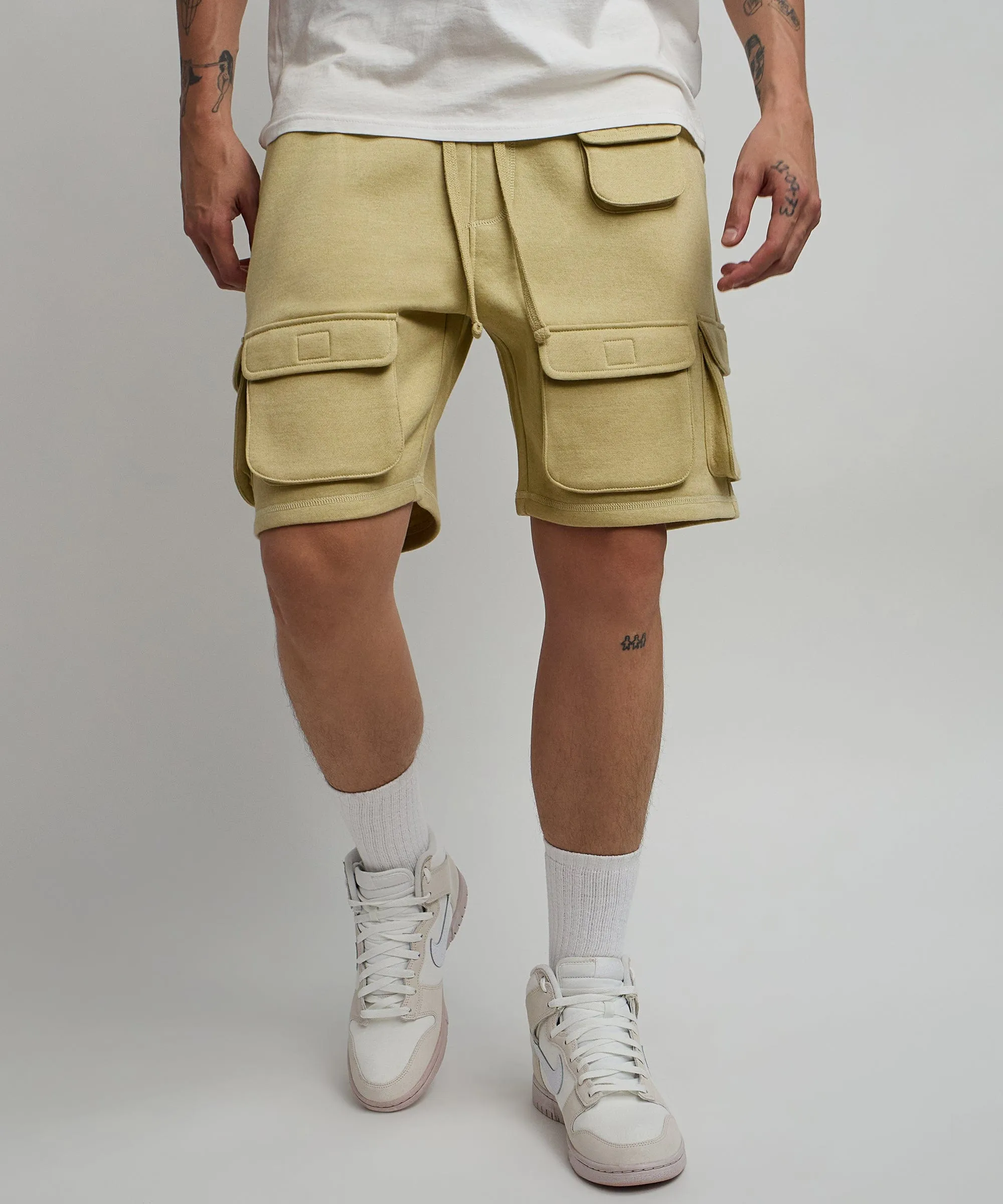 Whitecloud Cargo Fleece Shorts - Khaki