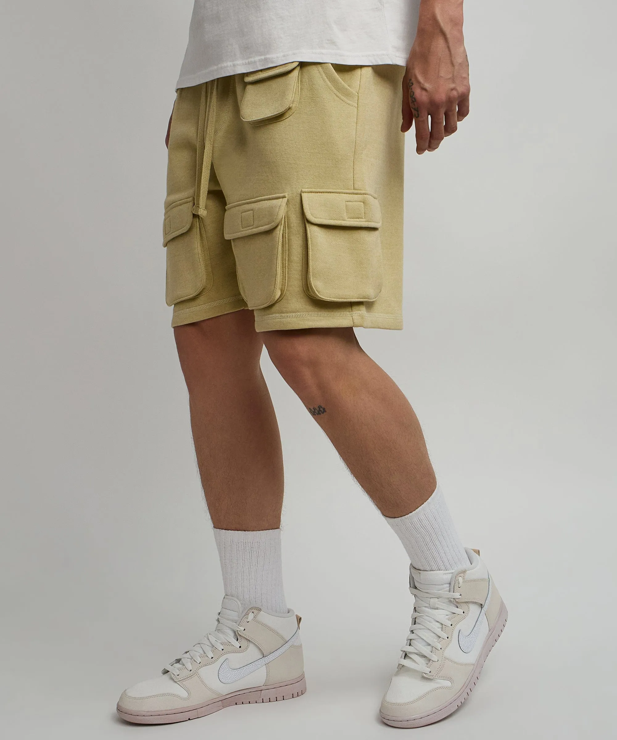 Whitecloud Cargo Fleece Shorts - Khaki