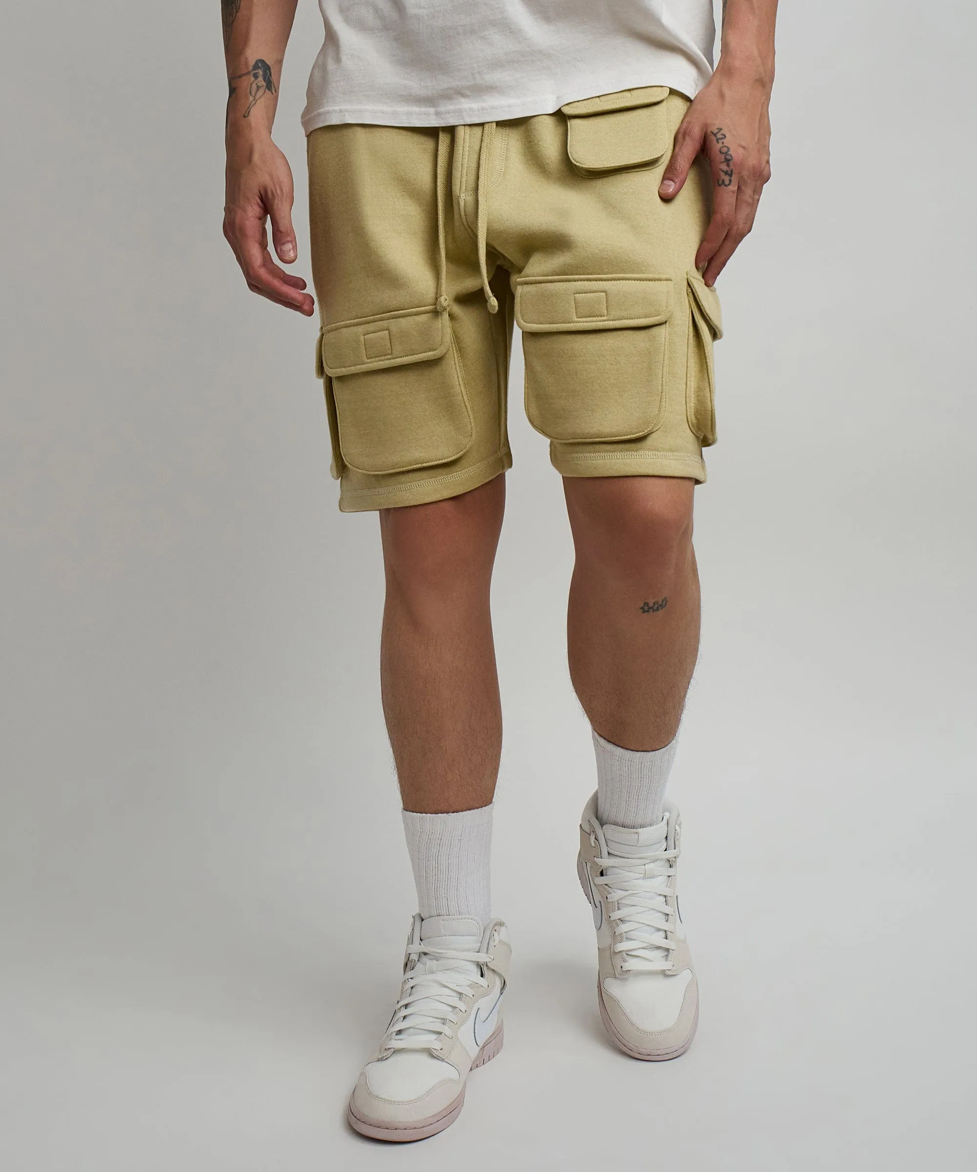 Whitecloud Cargo Fleece Shorts - Khaki