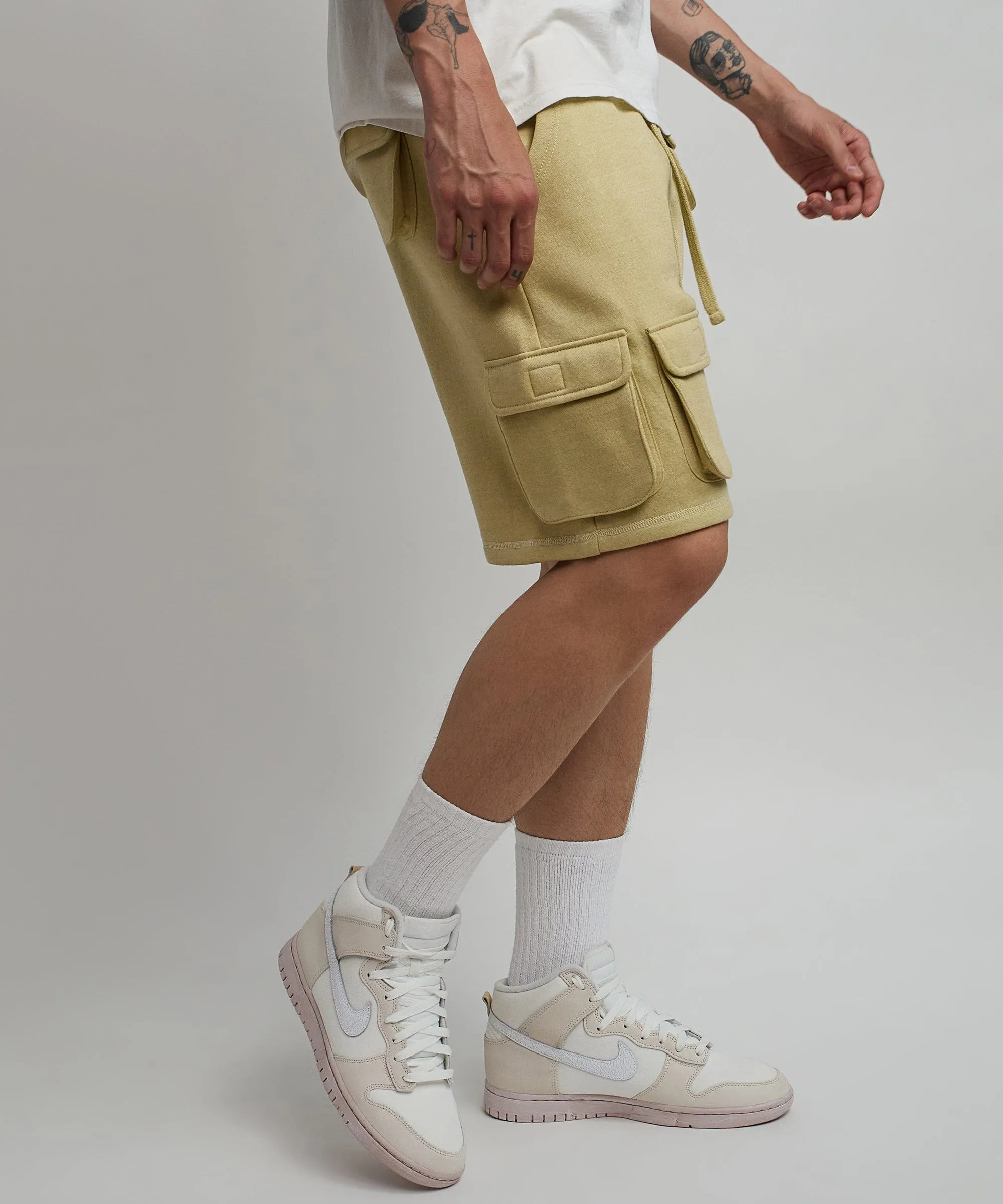 Whitecloud Cargo Fleece Shorts - Khaki