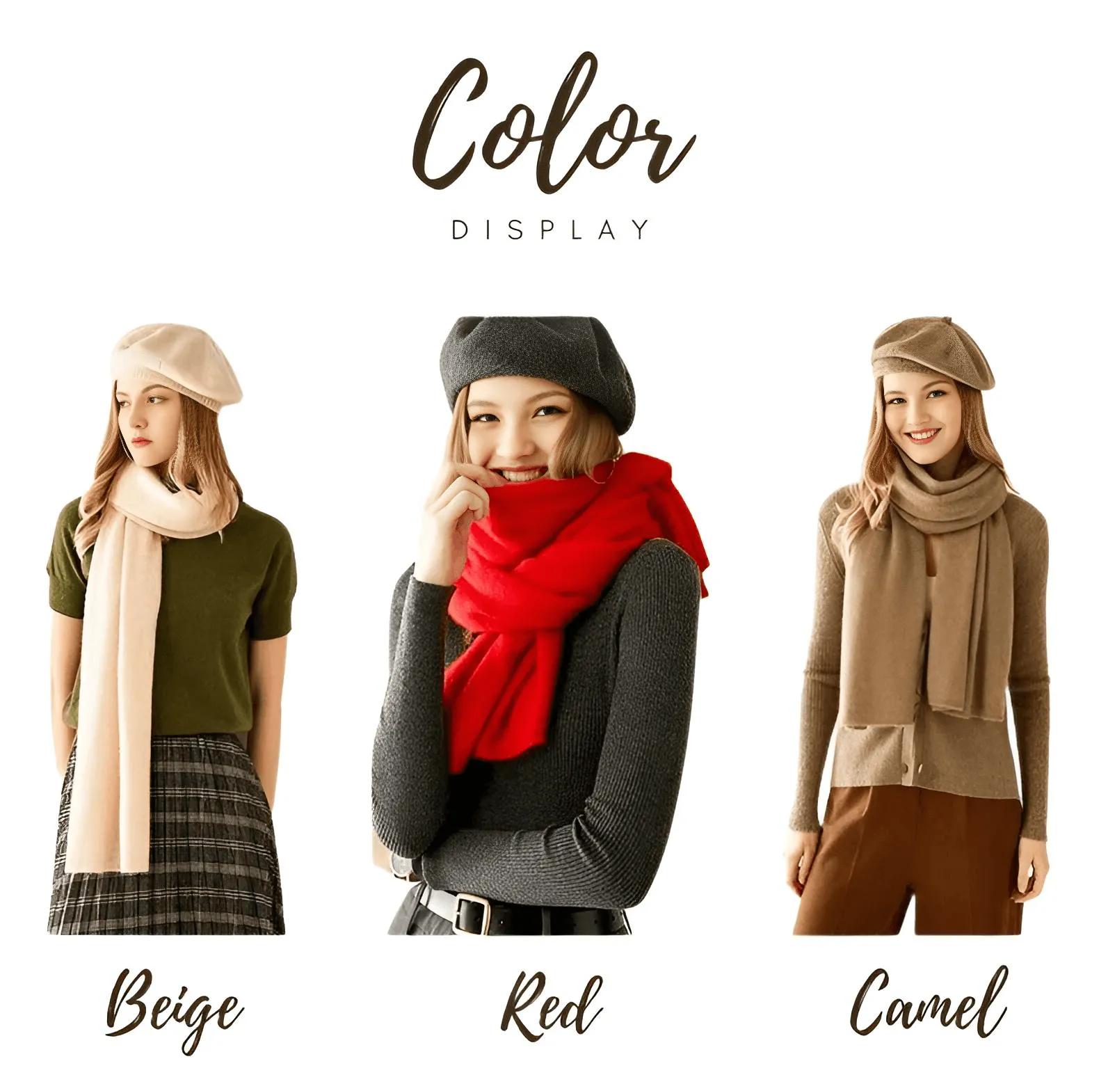 Women's Cashmere Scarf - 100% Goat Cashmere