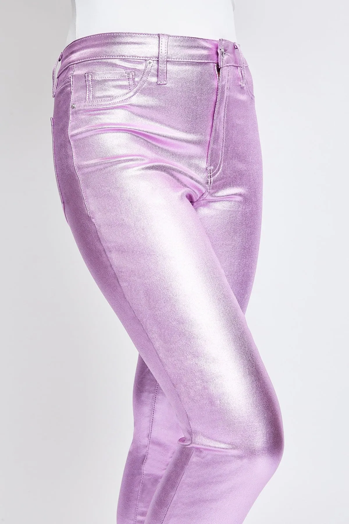 Women's  Metallic Hyperstretch Skinny Pants, Lavender